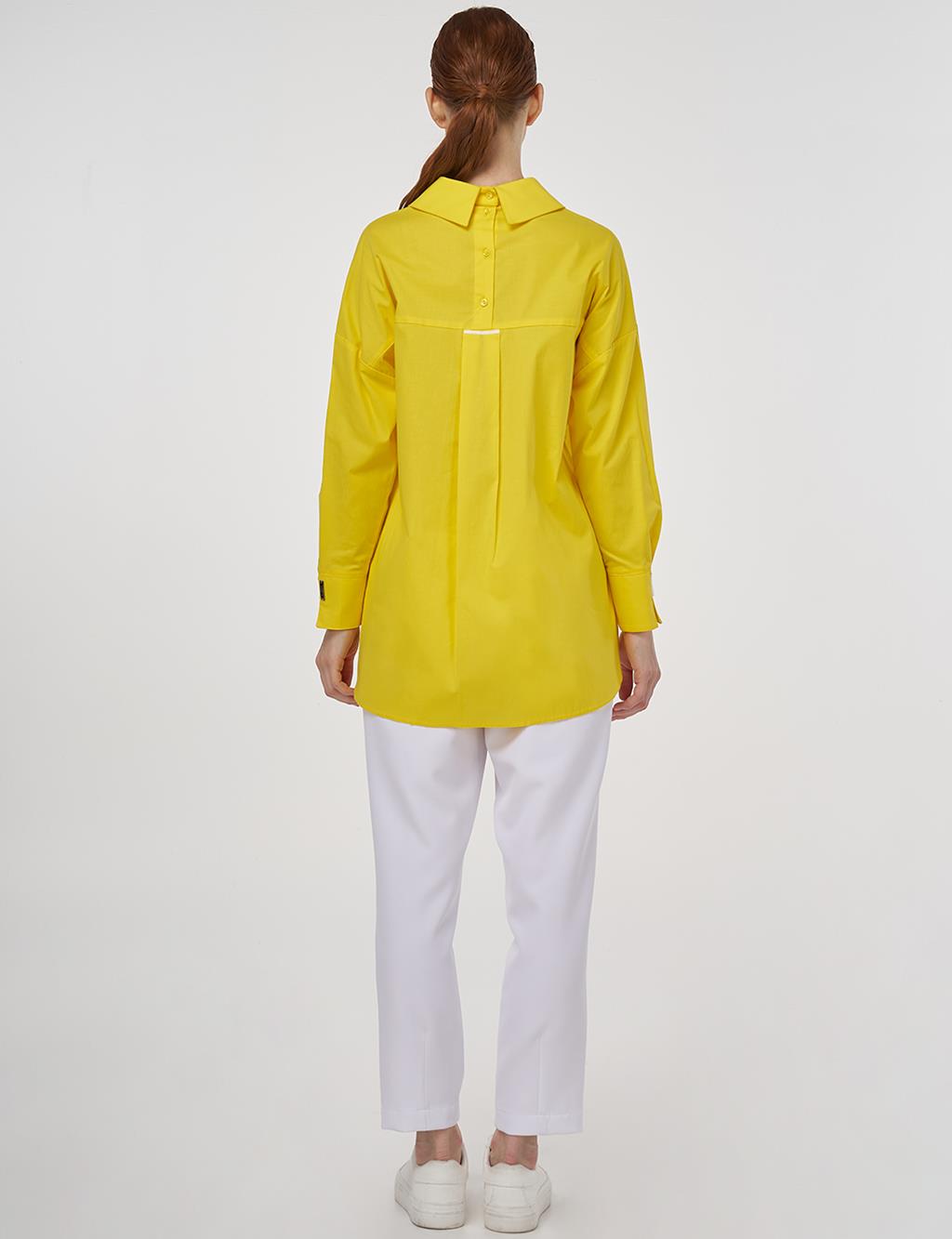 Butterfly Figured Cotton Tunic Yellow
