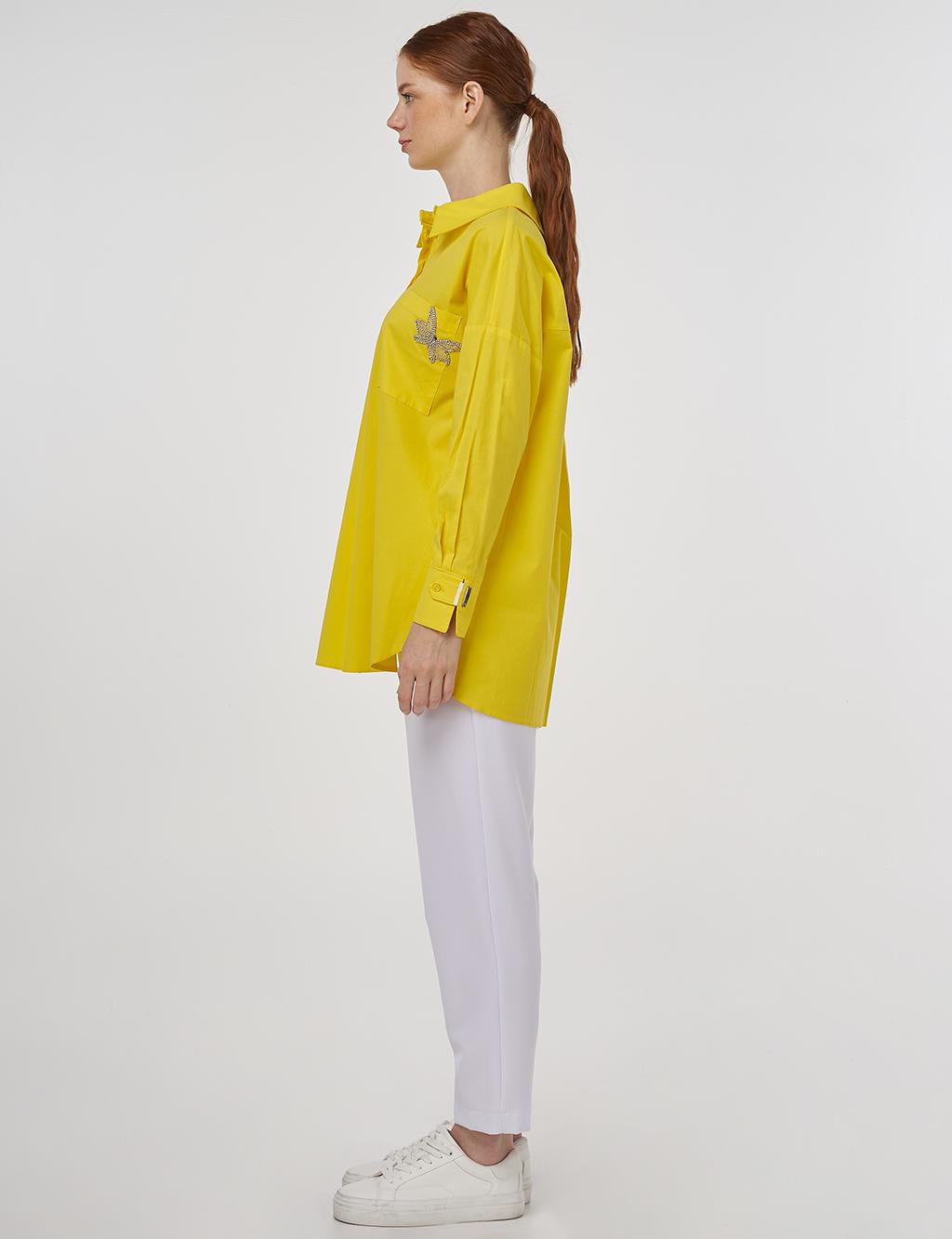Butterfly Figured Cotton Tunic Yellow