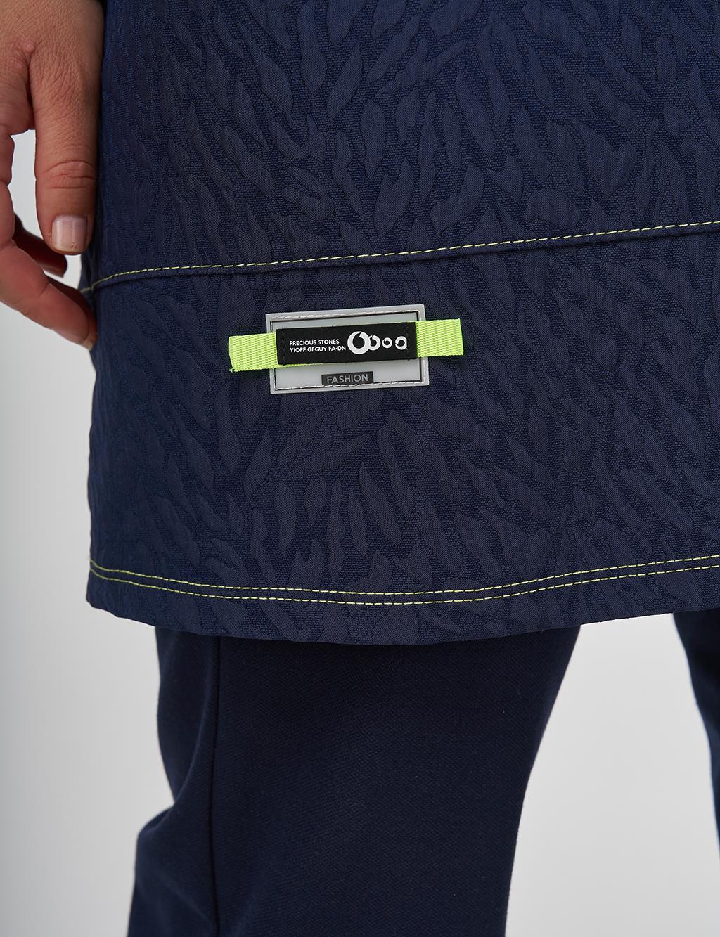 Textured Sweatshirt Dark Navy Blue