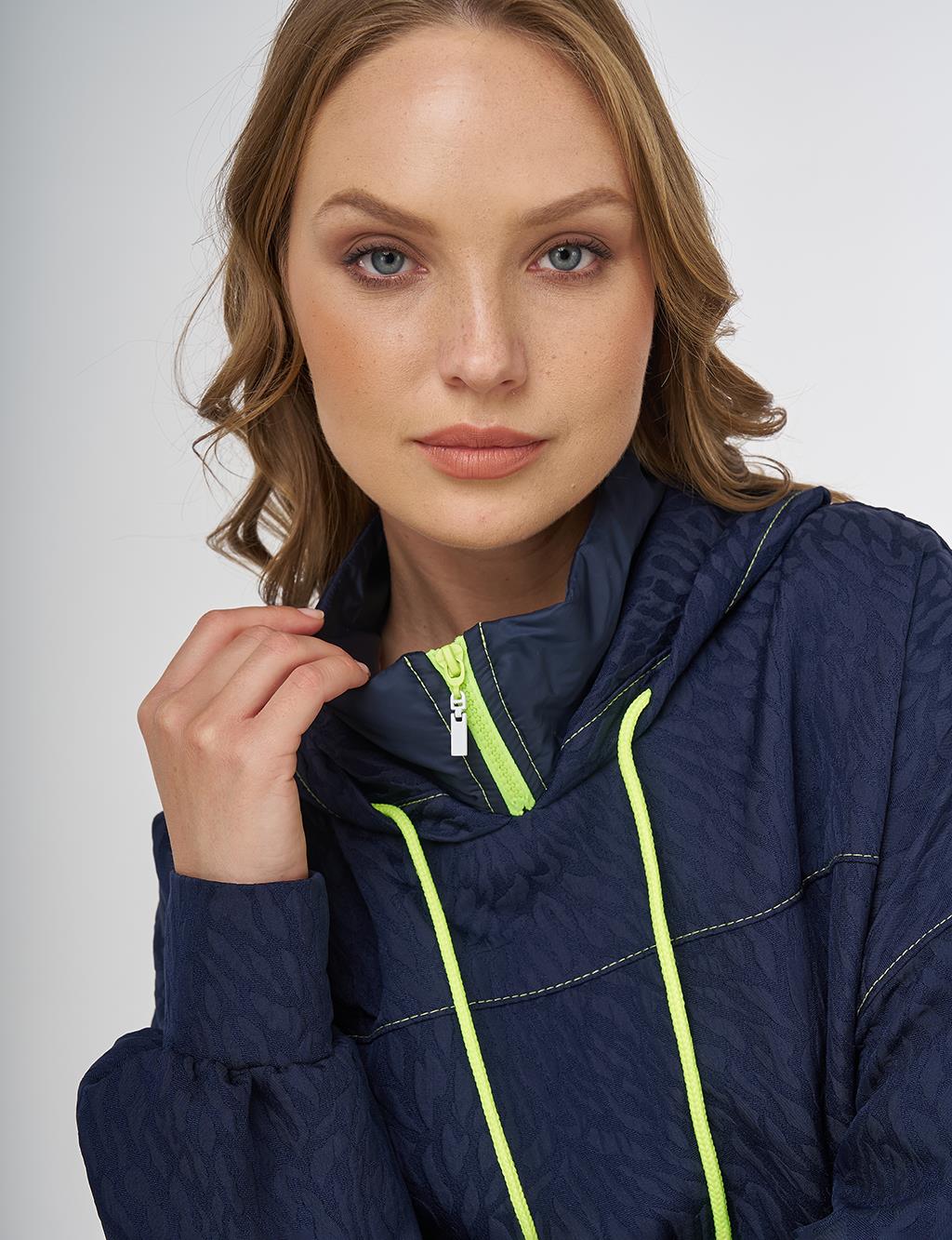 Textured Sweatshirt Dark Navy Blue