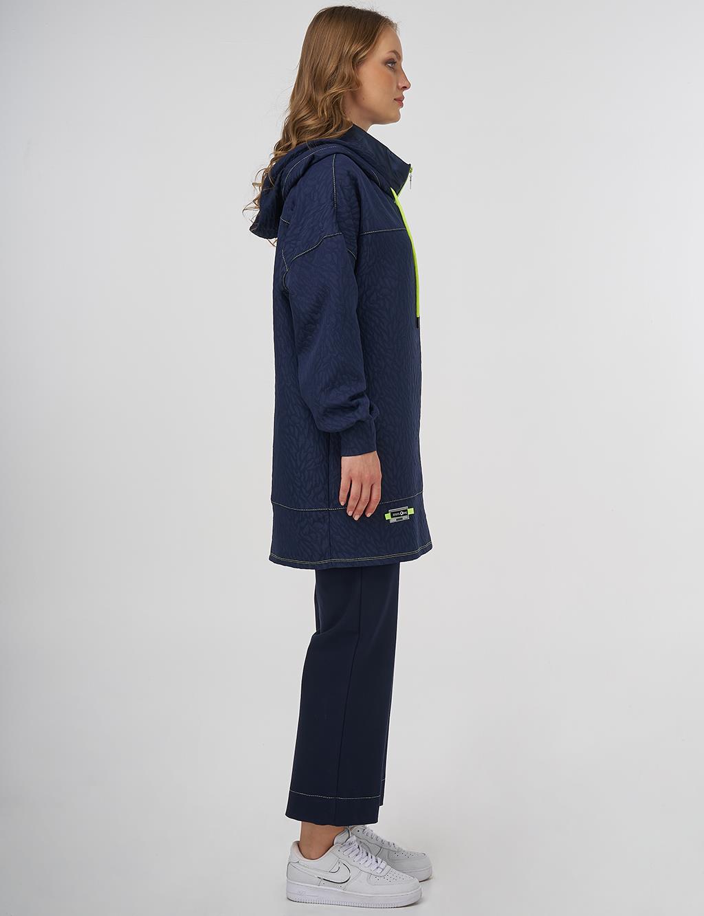 Textured Sweatshirt Dark Navy Blue