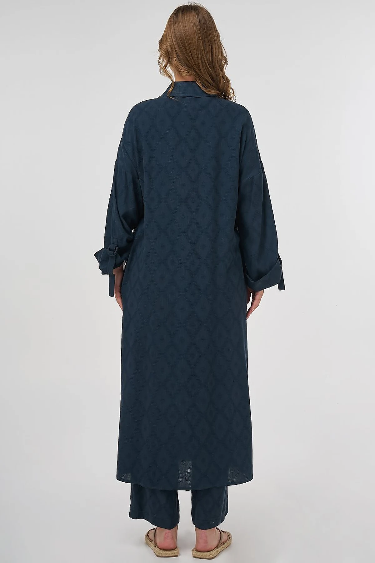 Processing Detailed Linen Viscose Tunic Navy 