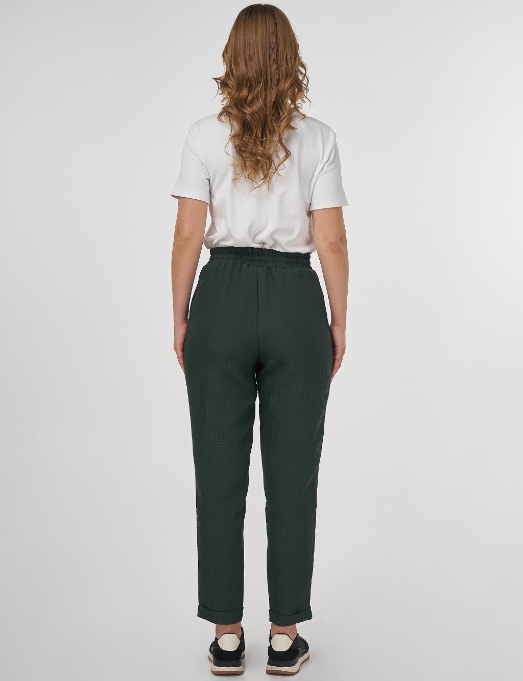 Double Cuffed Quilted Pants Forest Green