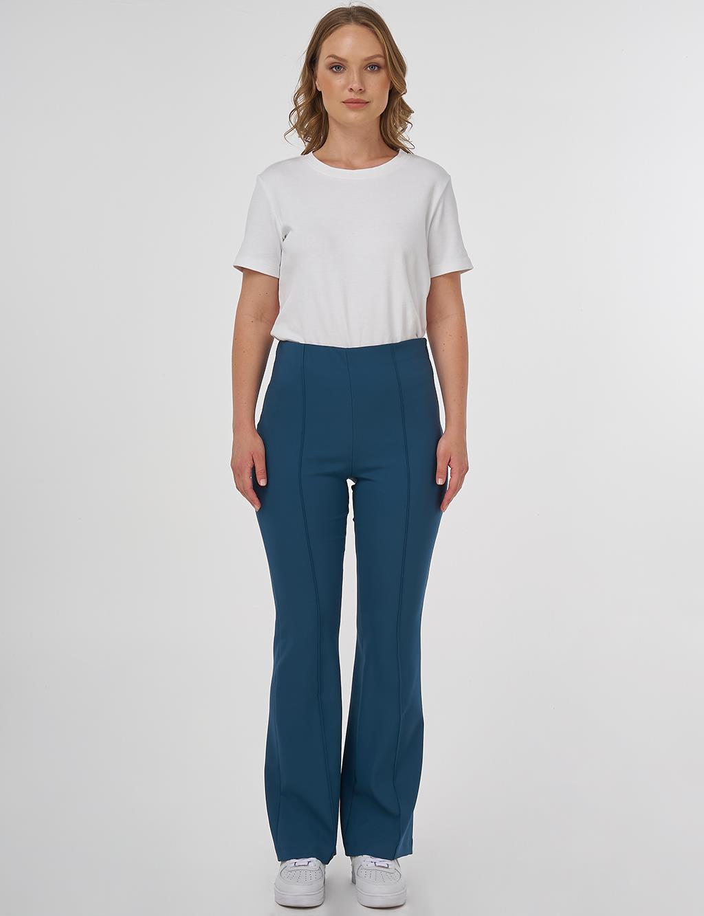 Taped Flare Fit Pants Petrol