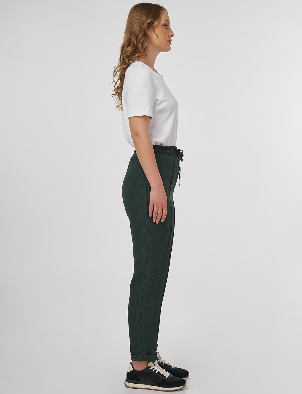 Double Cuffed Quilted Pants Forest Green