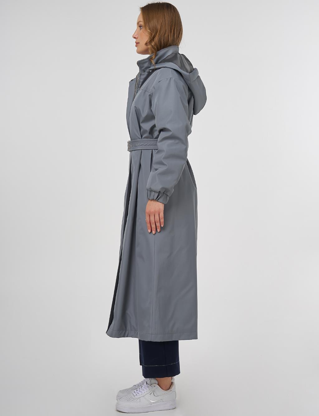 Full-Zip Closure Metal Accessory Anorak Jacket Dirty Blue