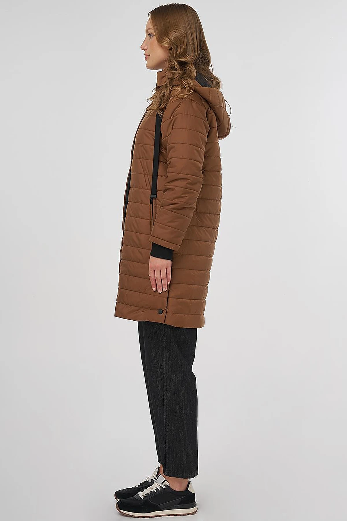 High Collar Hooded Anorak Coat Camel