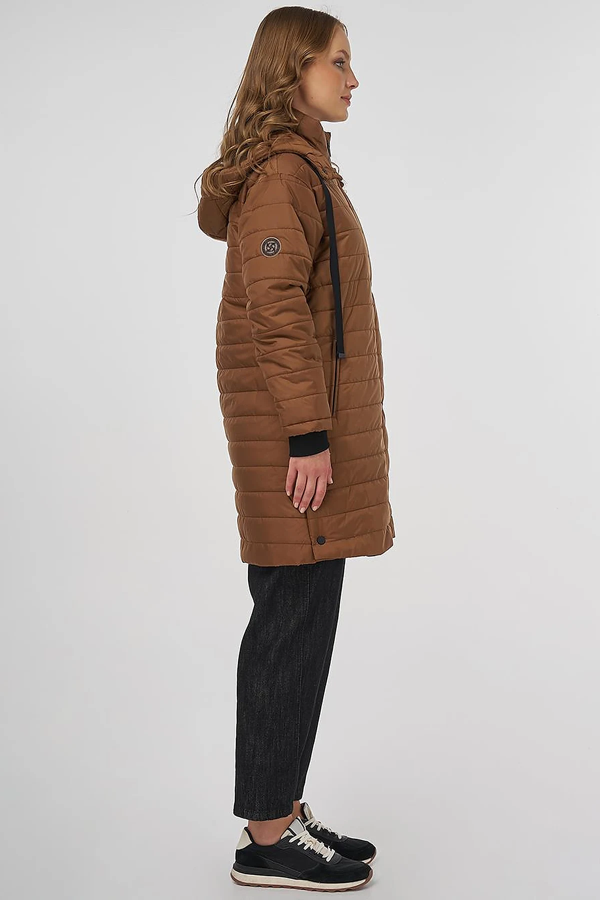High Collar Hooded Anorak Coat Camel
