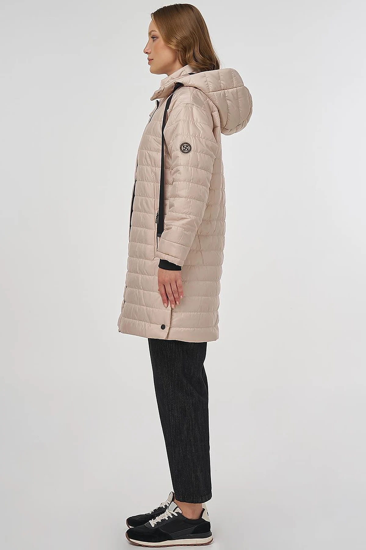 High Collar Hooded Anorak Coat Cream