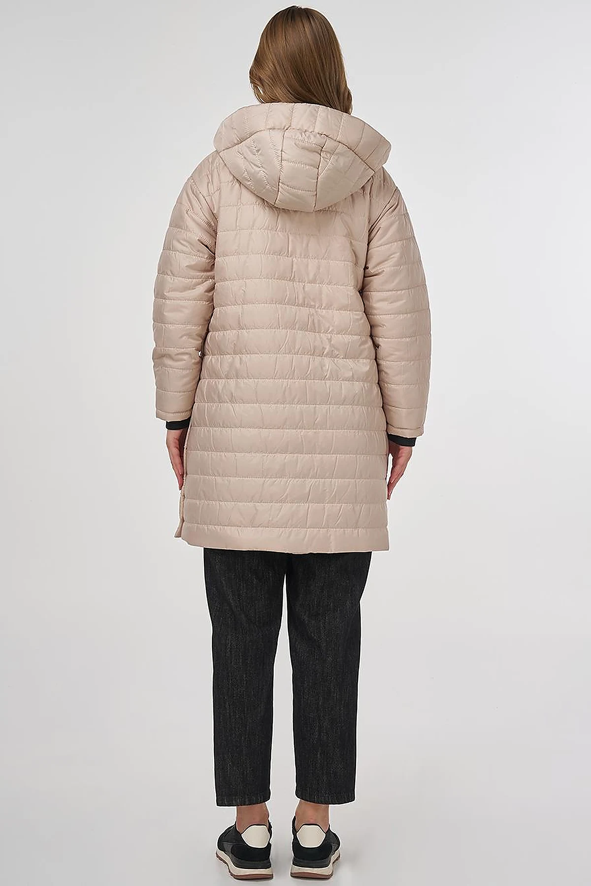 High Collar Hooded Anorak Coat Cream