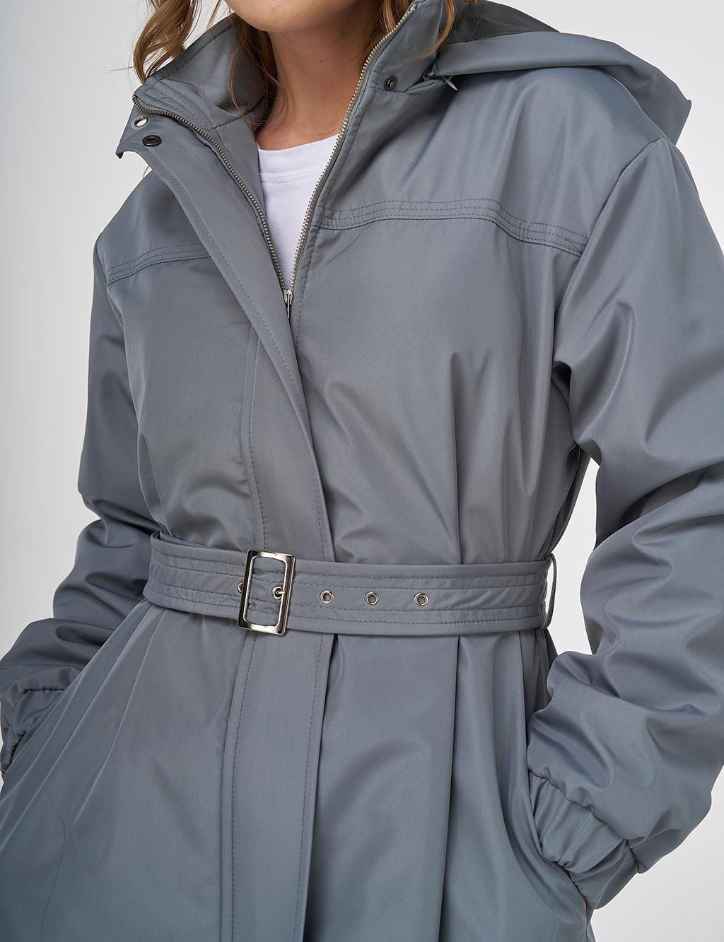 Full-Zip Closure Metal Accessory Anorak Jacket Dirty Blue