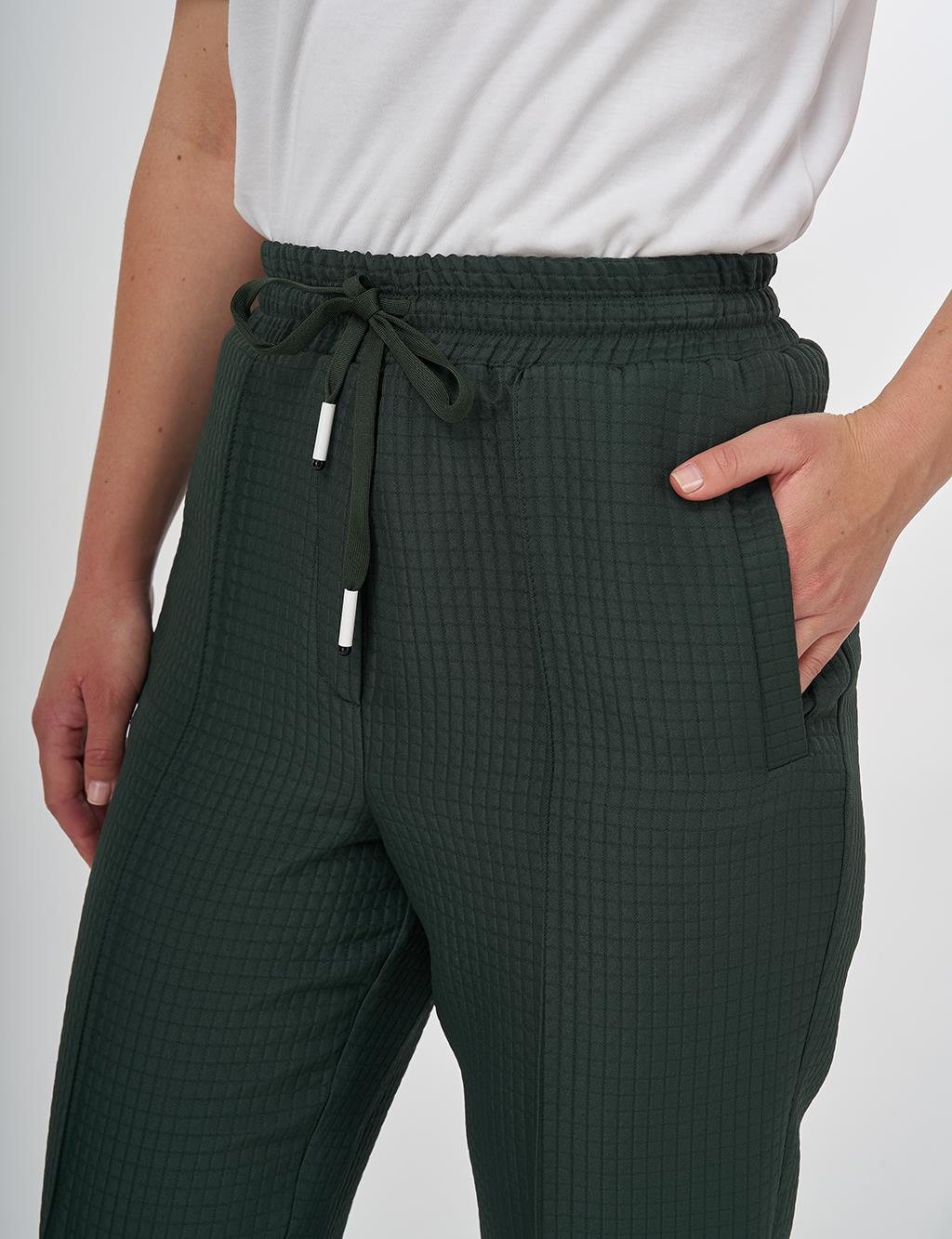 Double Cuffed Quilted Pants Forest Green