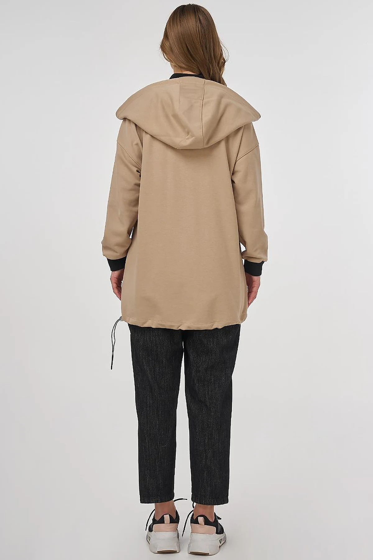 Hooded Three-Ply Sweatshirt Beige 