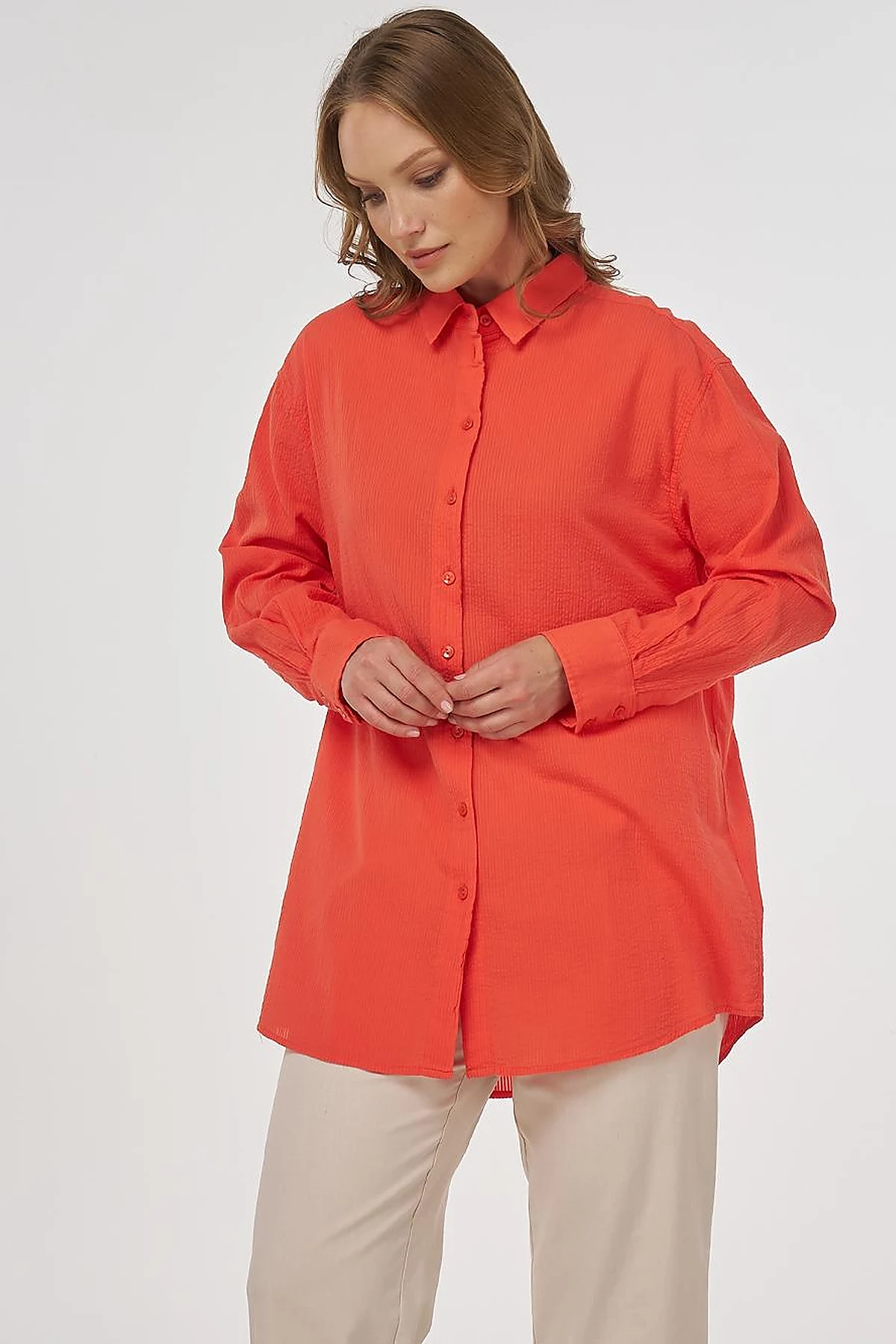 100% Cotton Relaxed Fit Tunic Poppy 