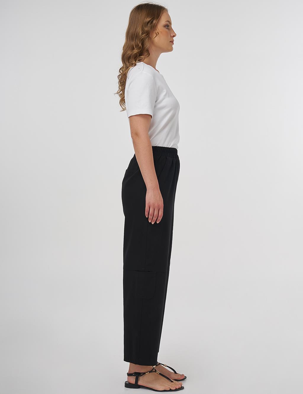 Relaxed Fit Viscose Pants Black 