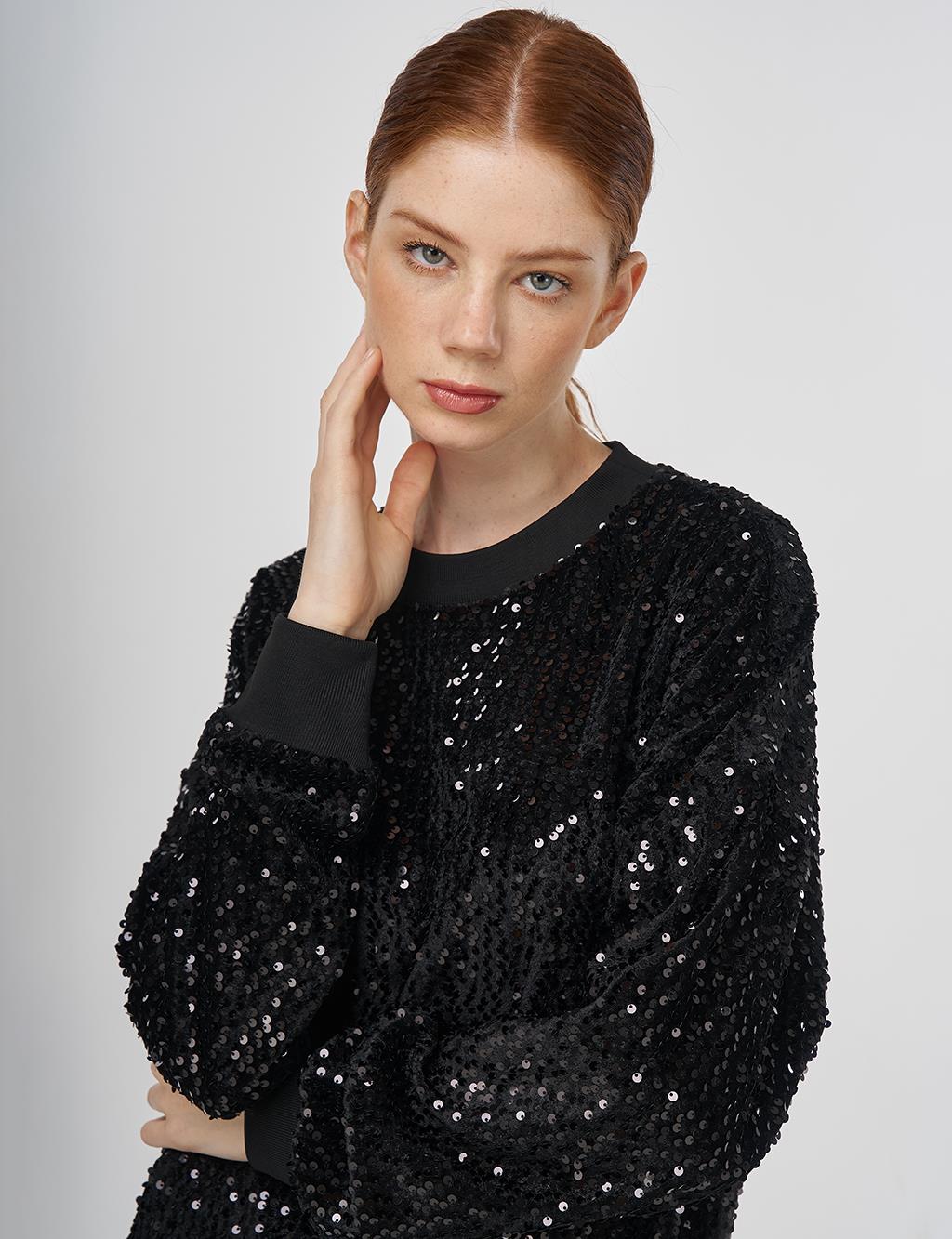 Sequin Sweatshirt Black