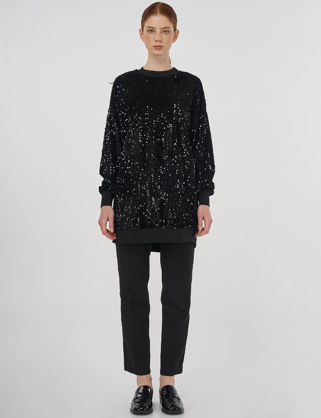 Sequin Sweatshirt Black
