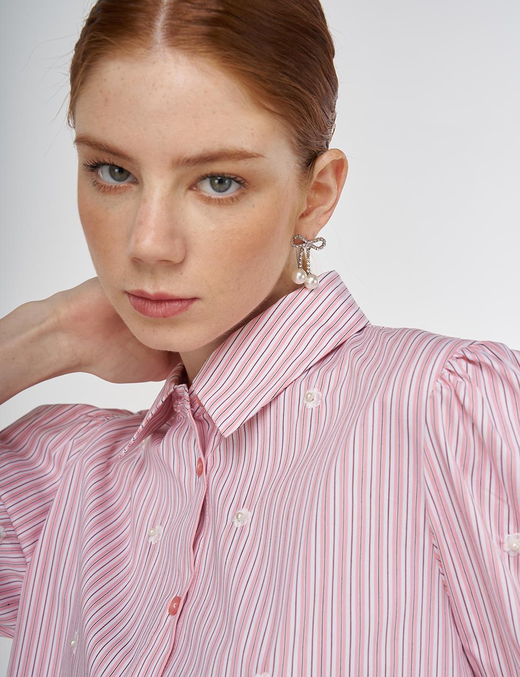 Pearl Detailed Viscose Tunic Salmon Pink