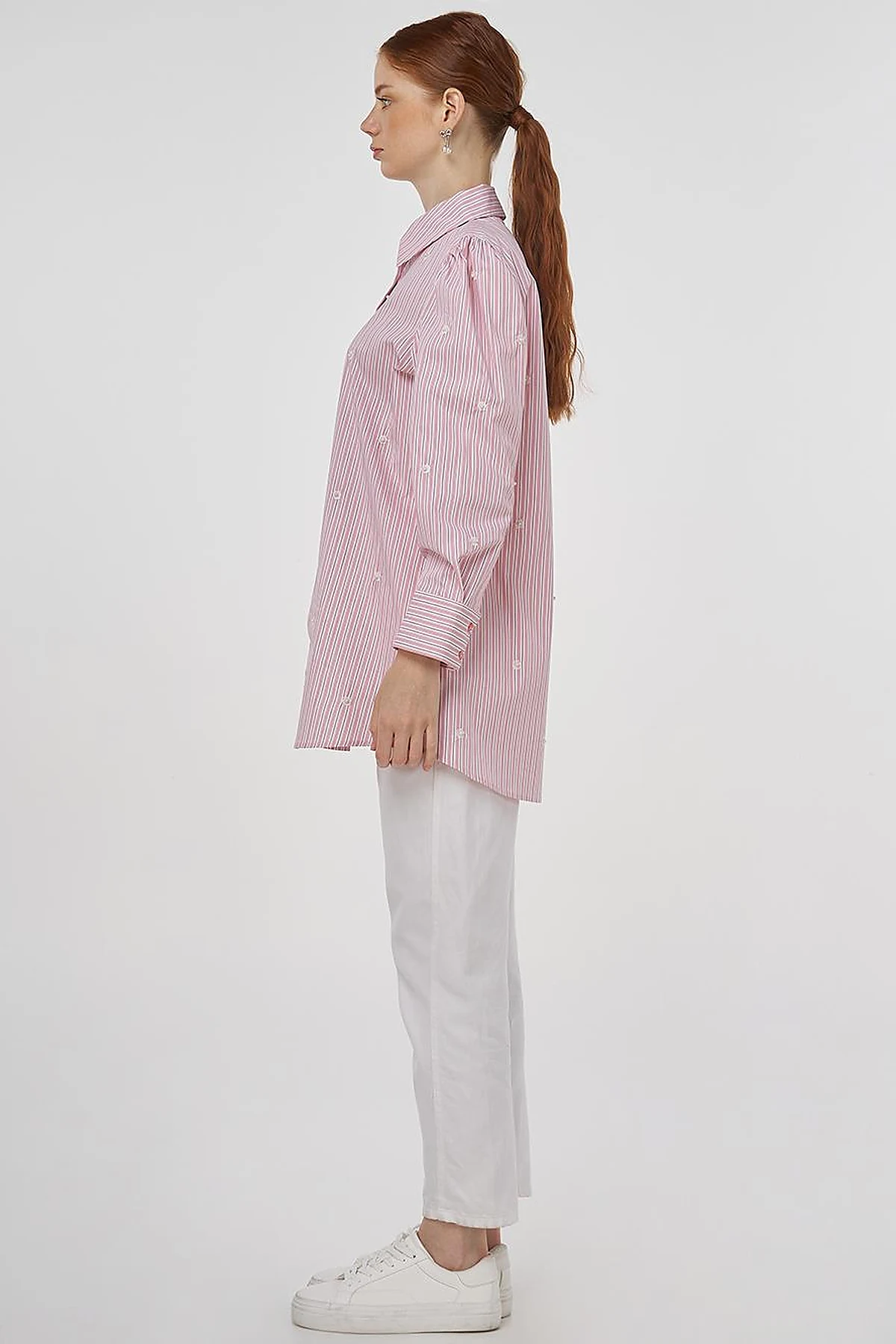 Pearl Detailed Viscose Tunic Salmon Pink
