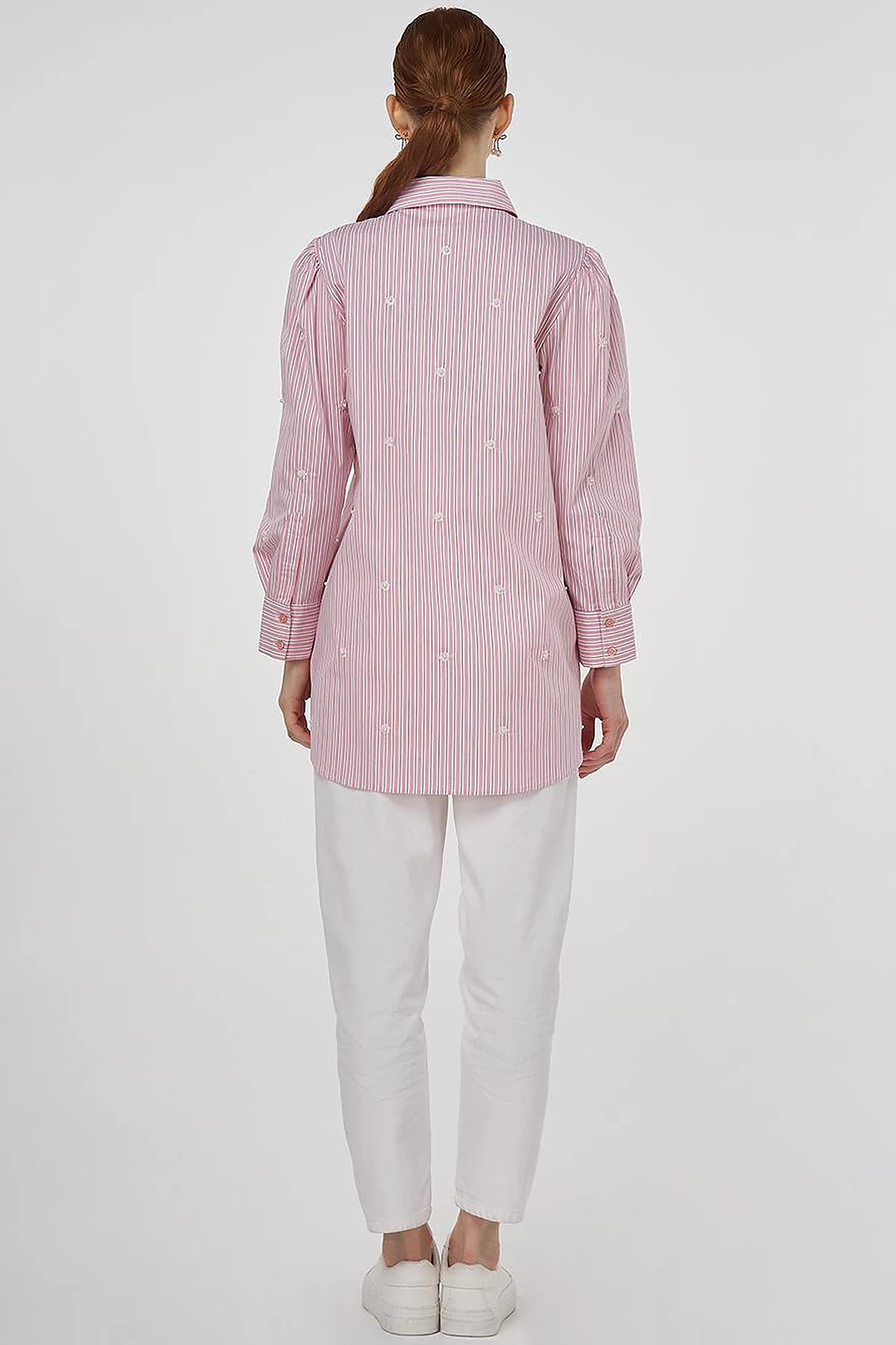 Pearl Detailed Viscose Tunic Salmon Pink