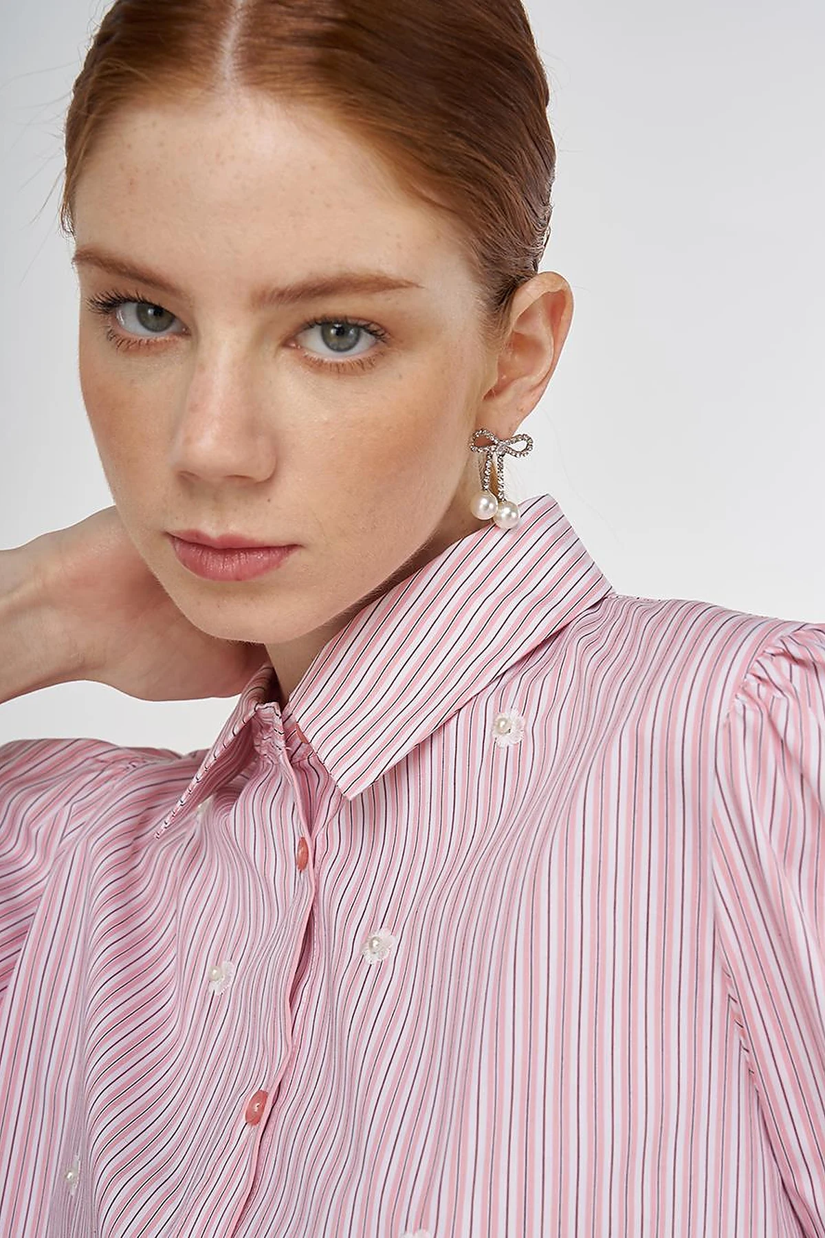 Pearl Detailed Viscose Tunic Salmon Pink
