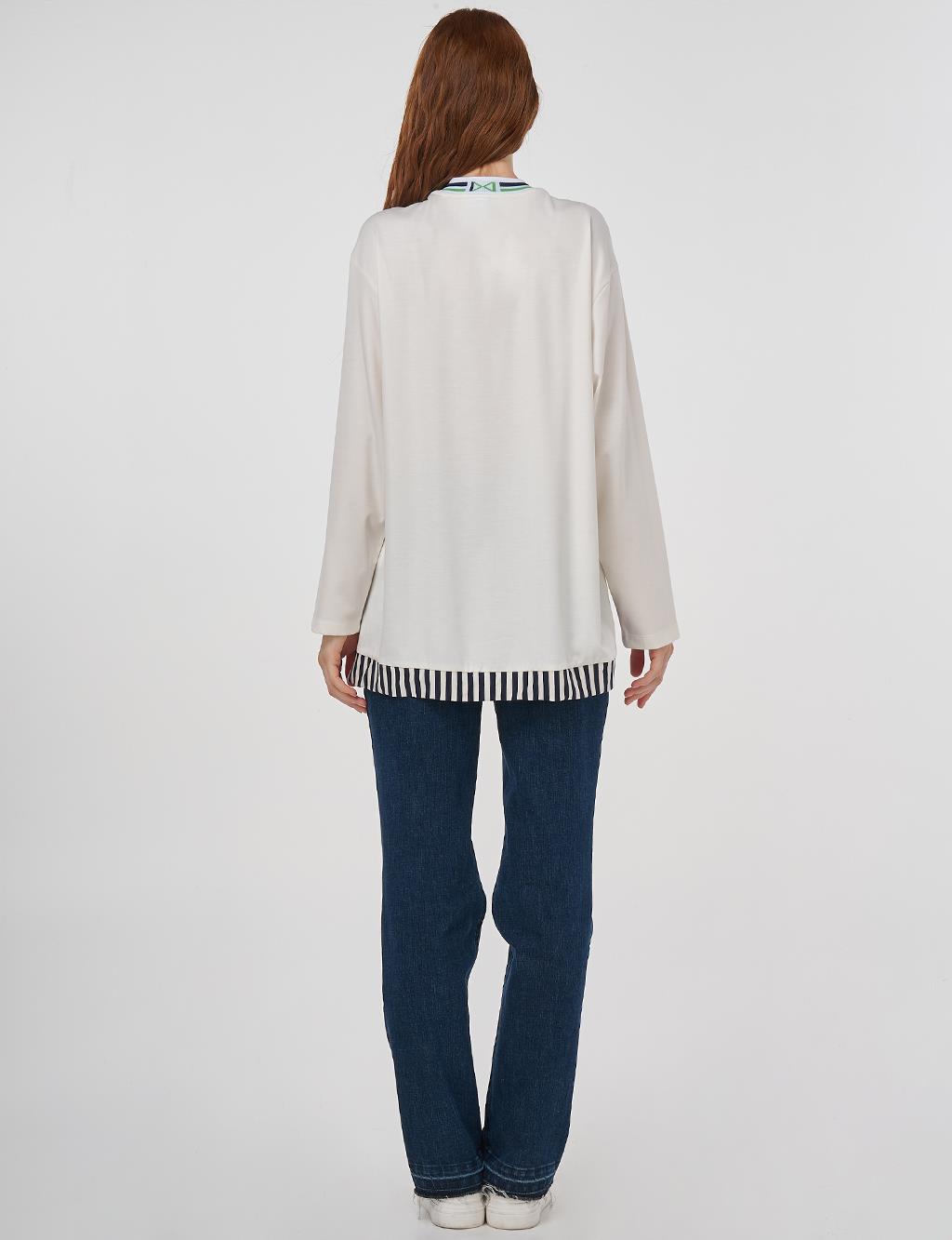 Crew Neck Jersey Sweatshirt Optic White
