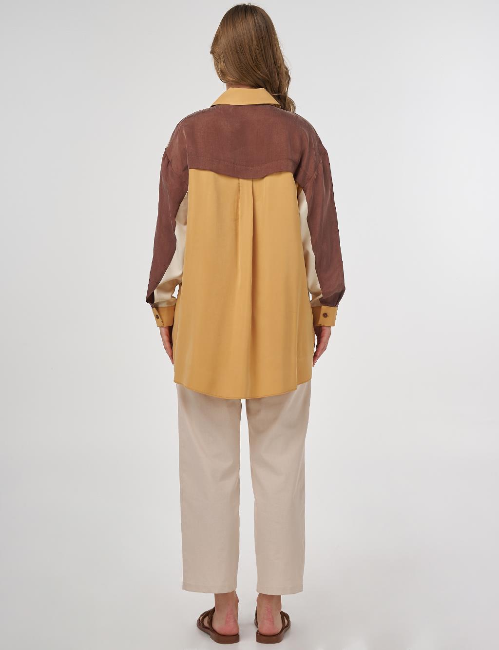 Color Block Modal Tunic in Saffron