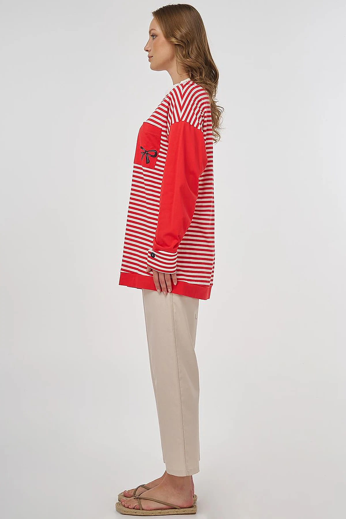 100% Cotton Graphic Printed Sweatshirt Red