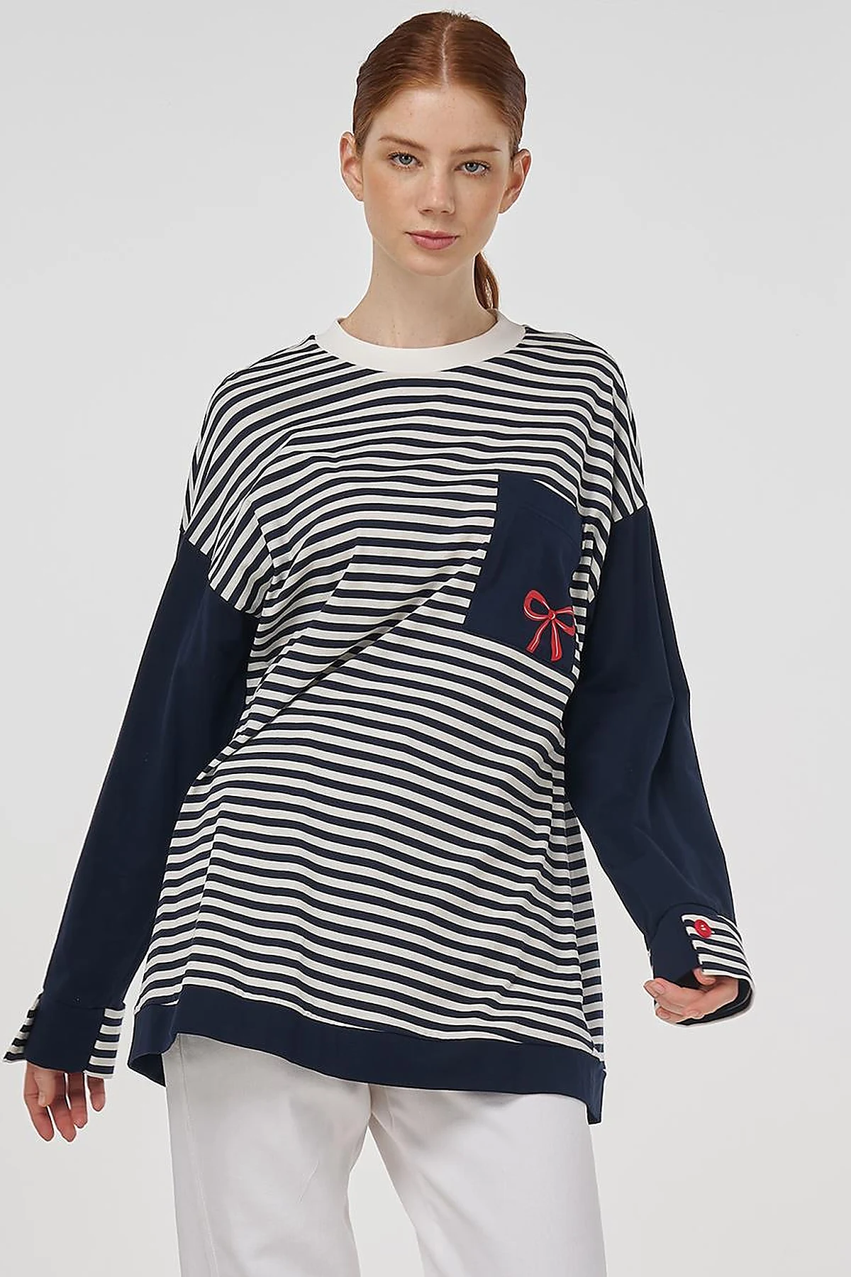 100% Cotton Graphic Printed Sweatshirt Dark Navy