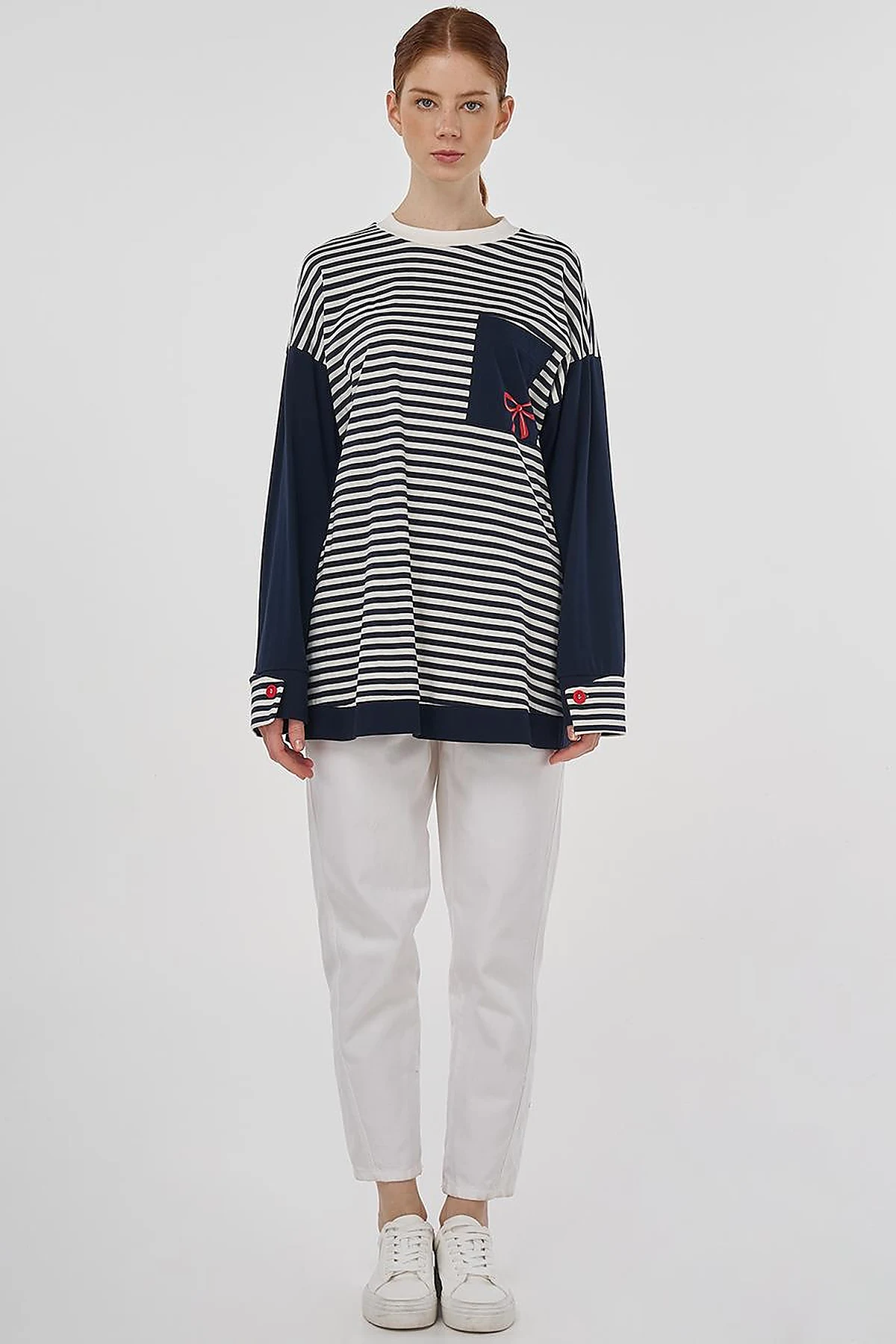 100% Cotton Graphic Printed Sweatshirt Dark Navy