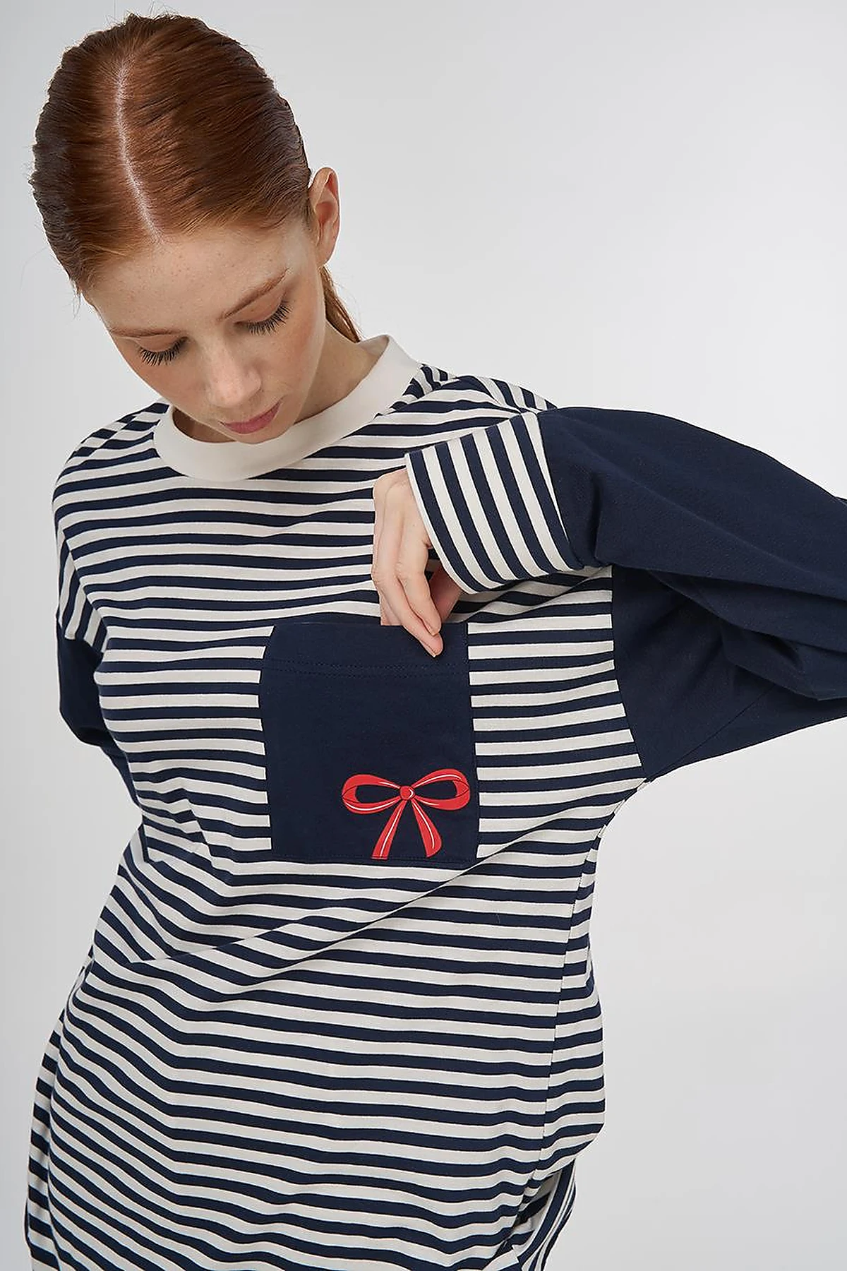 100% Cotton Graphic Printed Sweatshirt Dark Navy