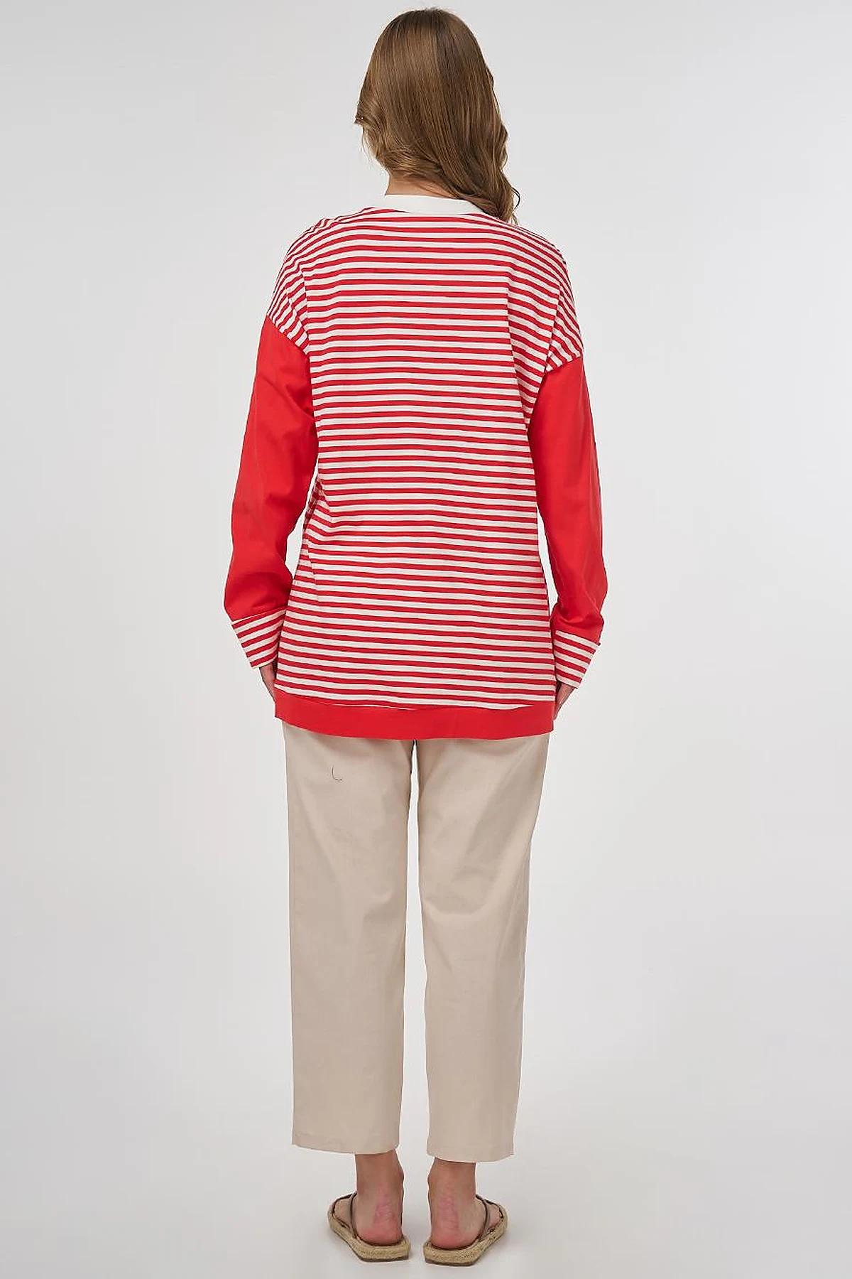 100% Cotton Graphic Printed Sweatshirt Red