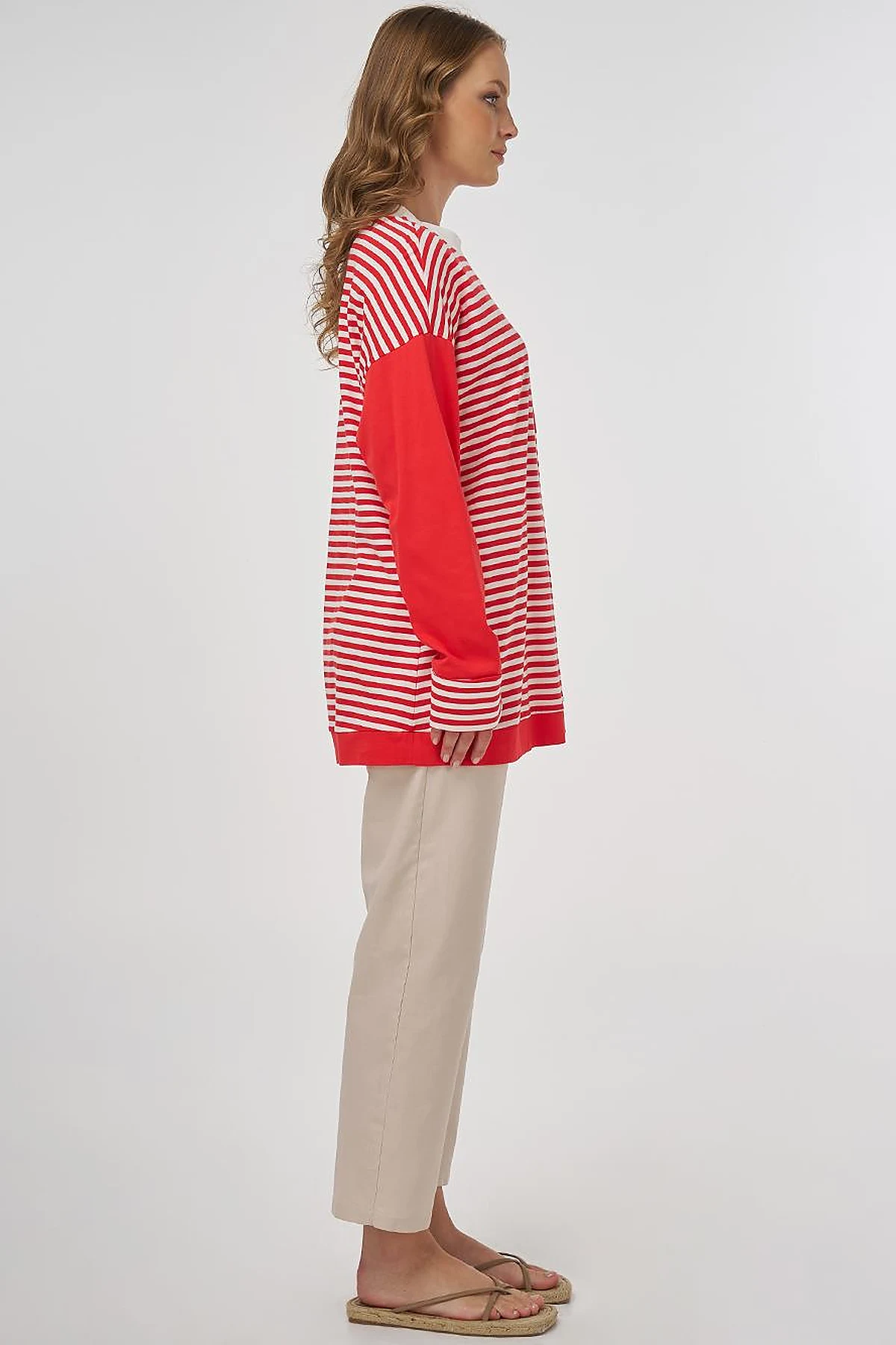 100% Cotton Graphic Printed Sweatshirt Red