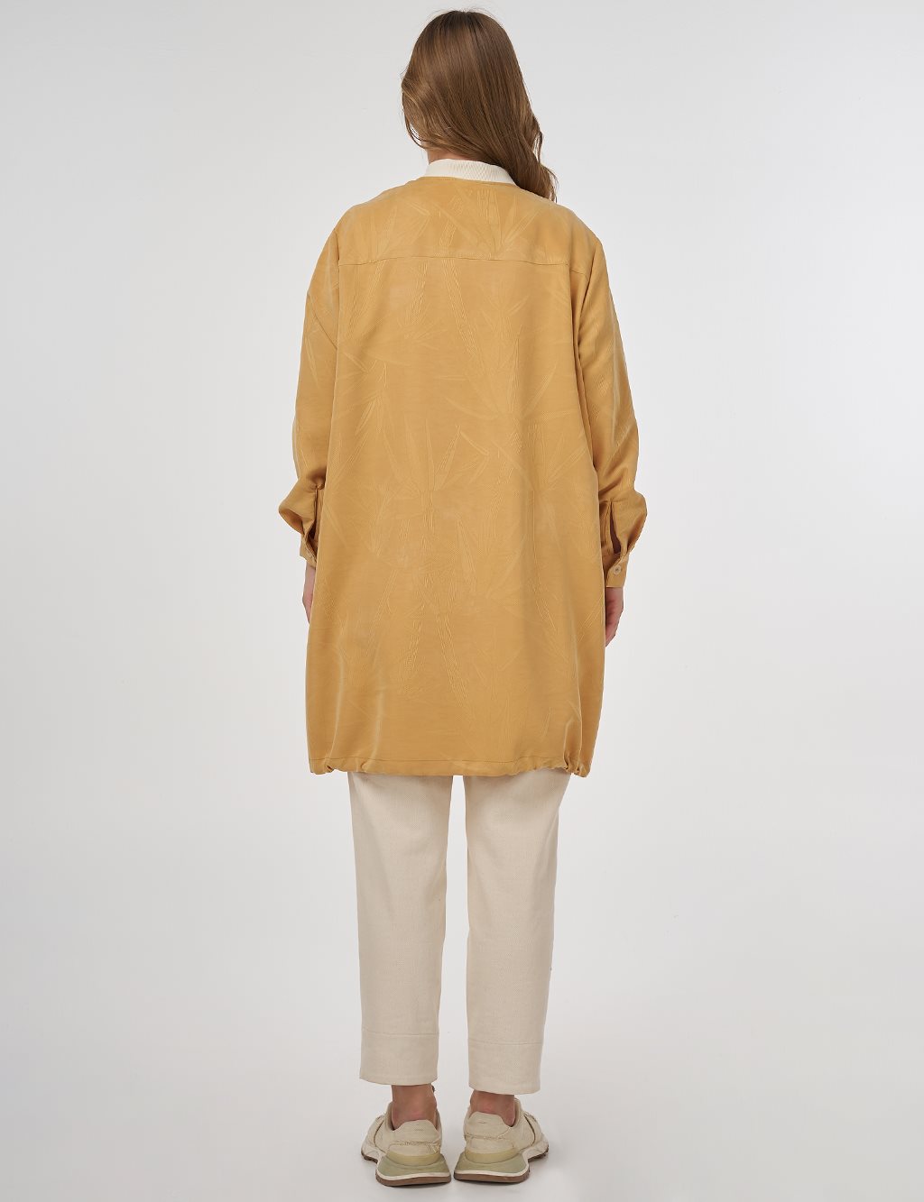 Embroidered Modal Jacket in Saffron