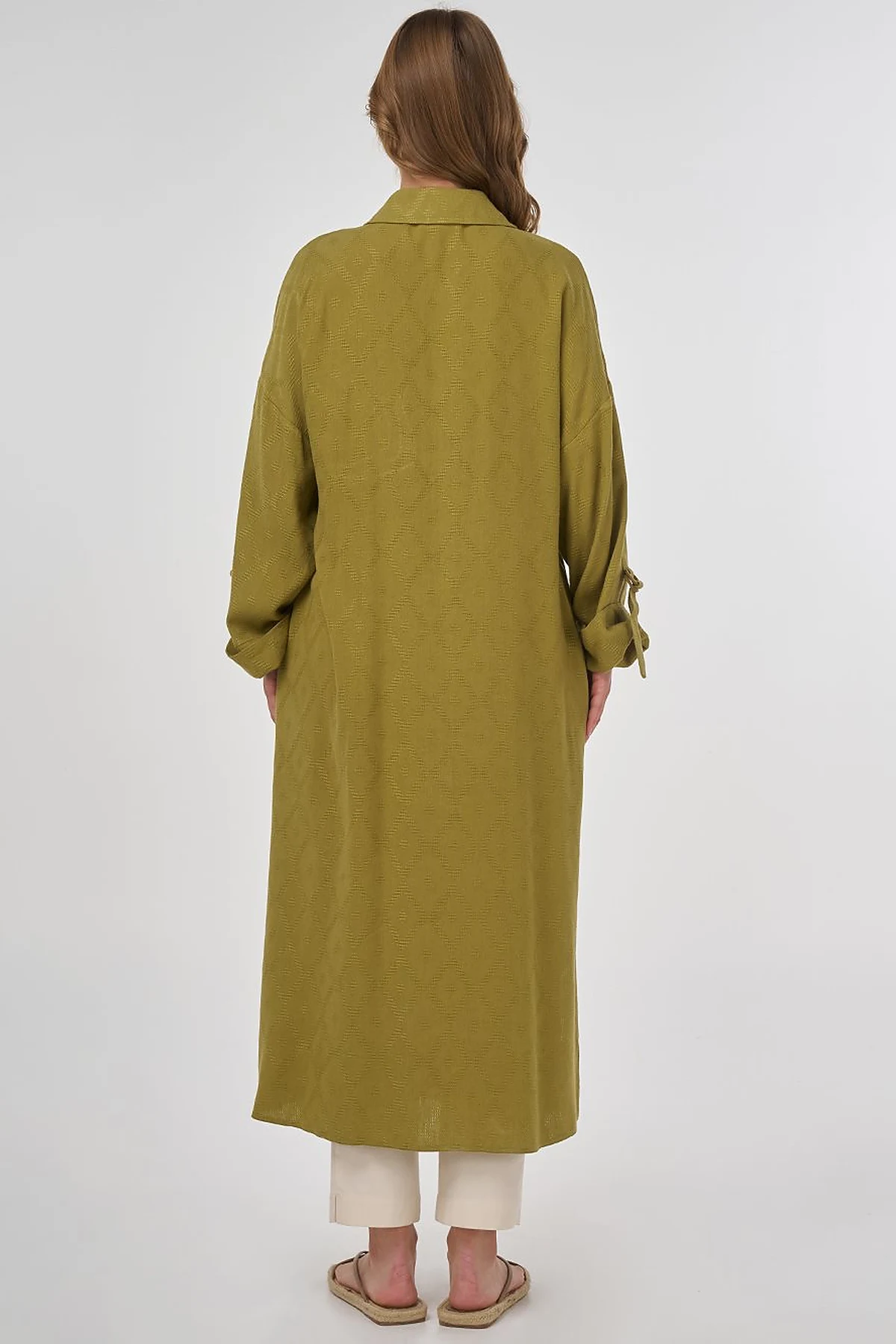 Processing Detailed Linen Viscose Tunic Khaki 