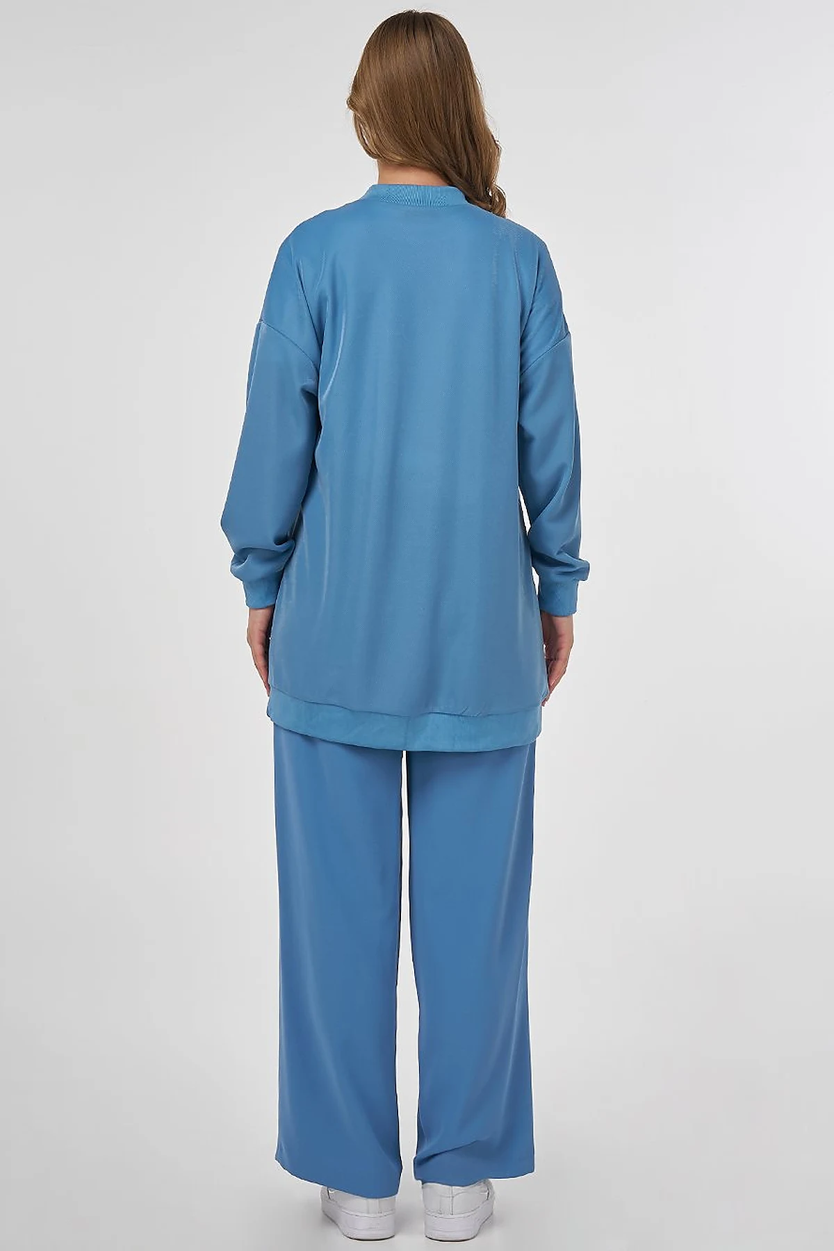 Shiny Look Sweatshirt Blue