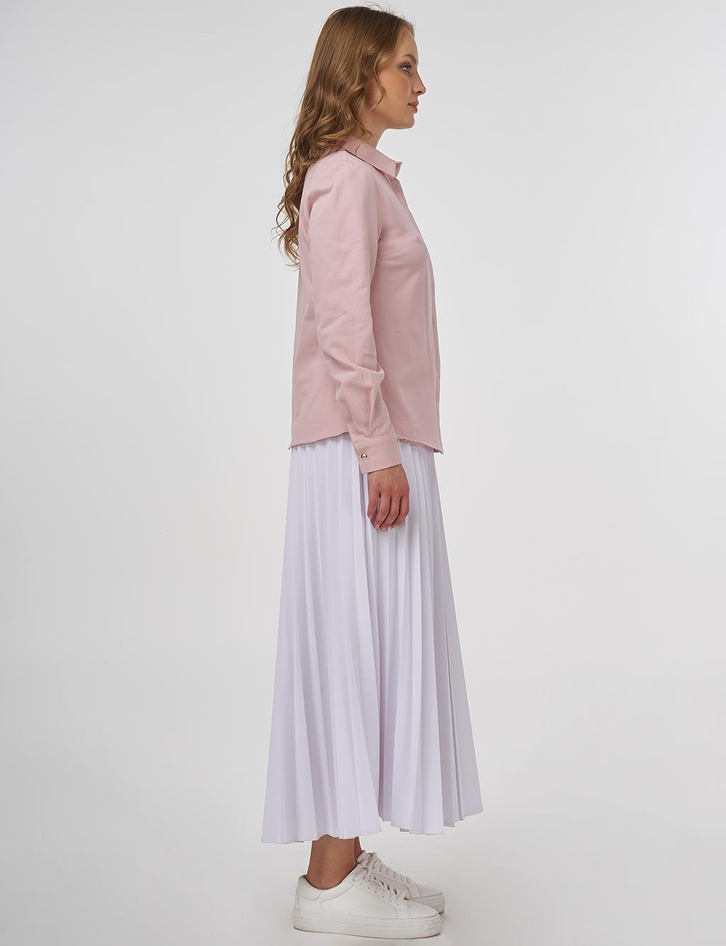 Shirt Collar Blouse Powder Pink 