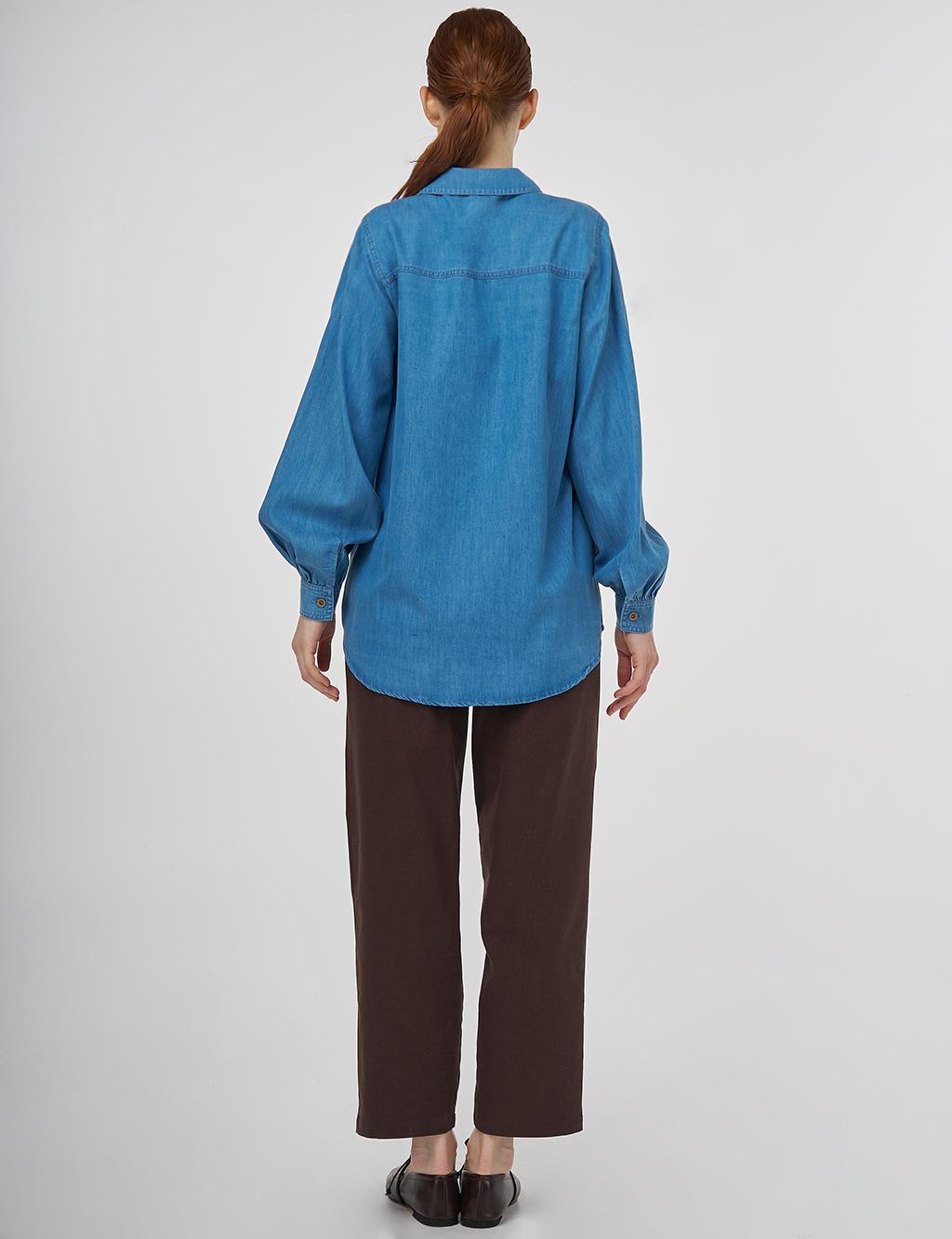 Punto Stitch Lyocell Tunic Blue