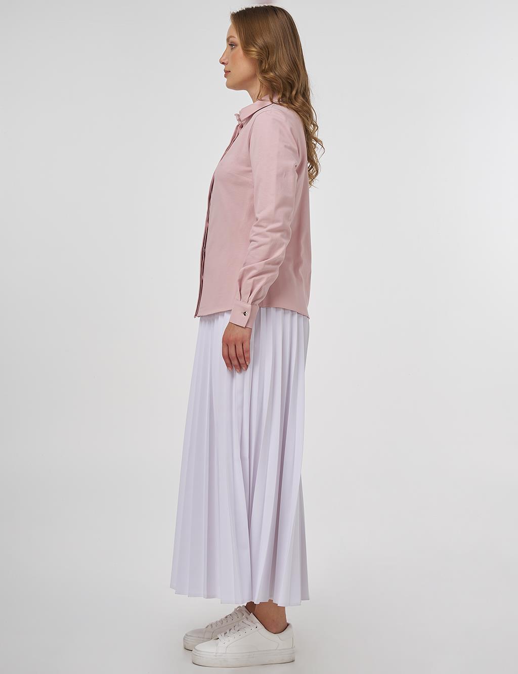 Shirt Collar Blouse Powder Pink 