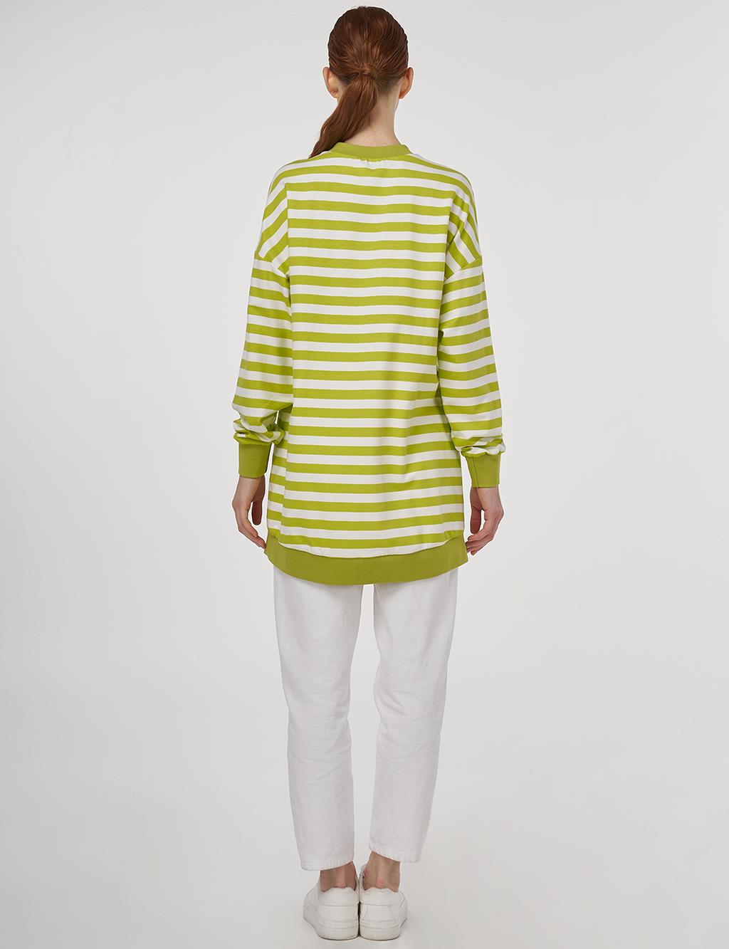 Crew Neck Cotton Sweatshirt Pistachio Green