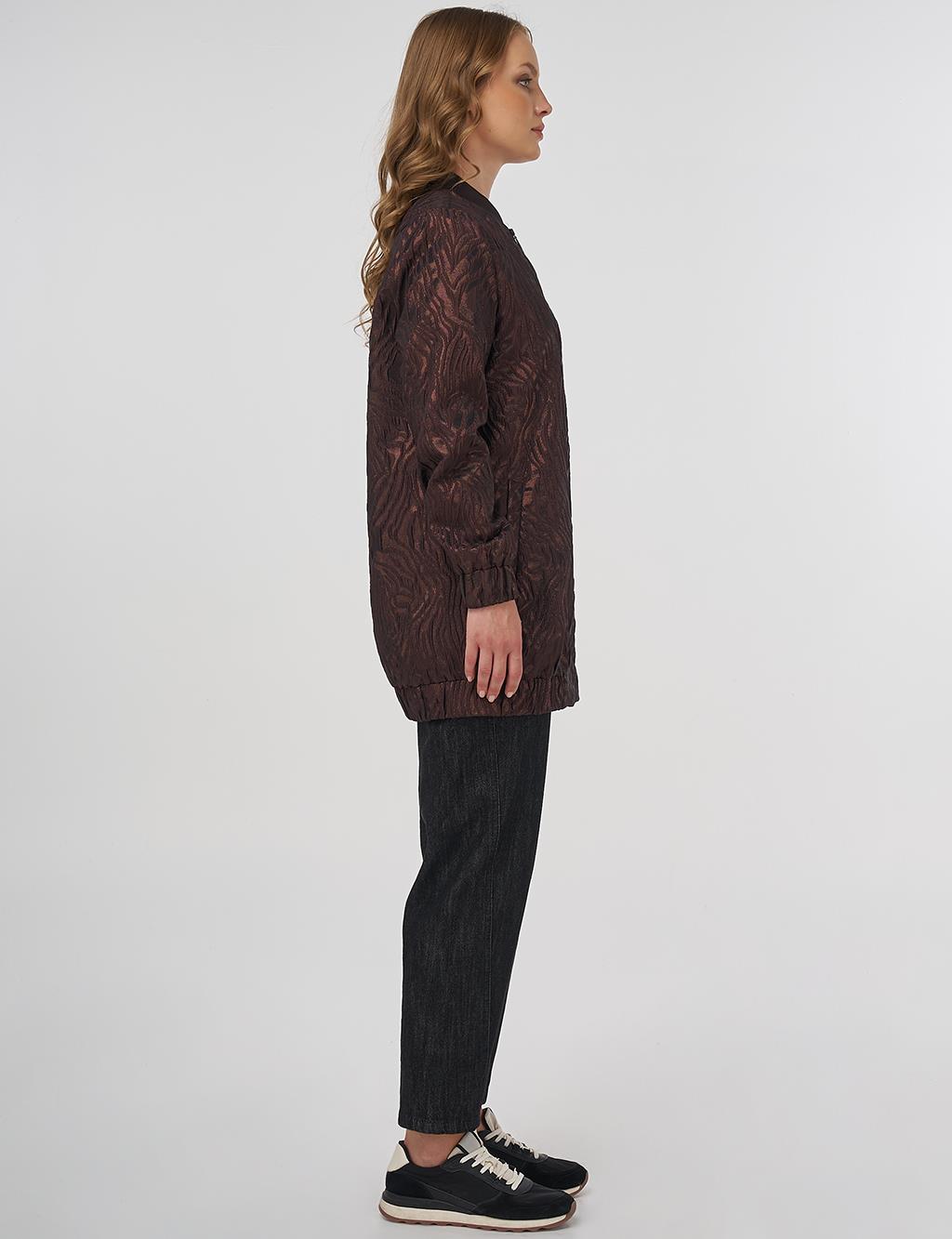 Jacquard Basic Jacket - Brown