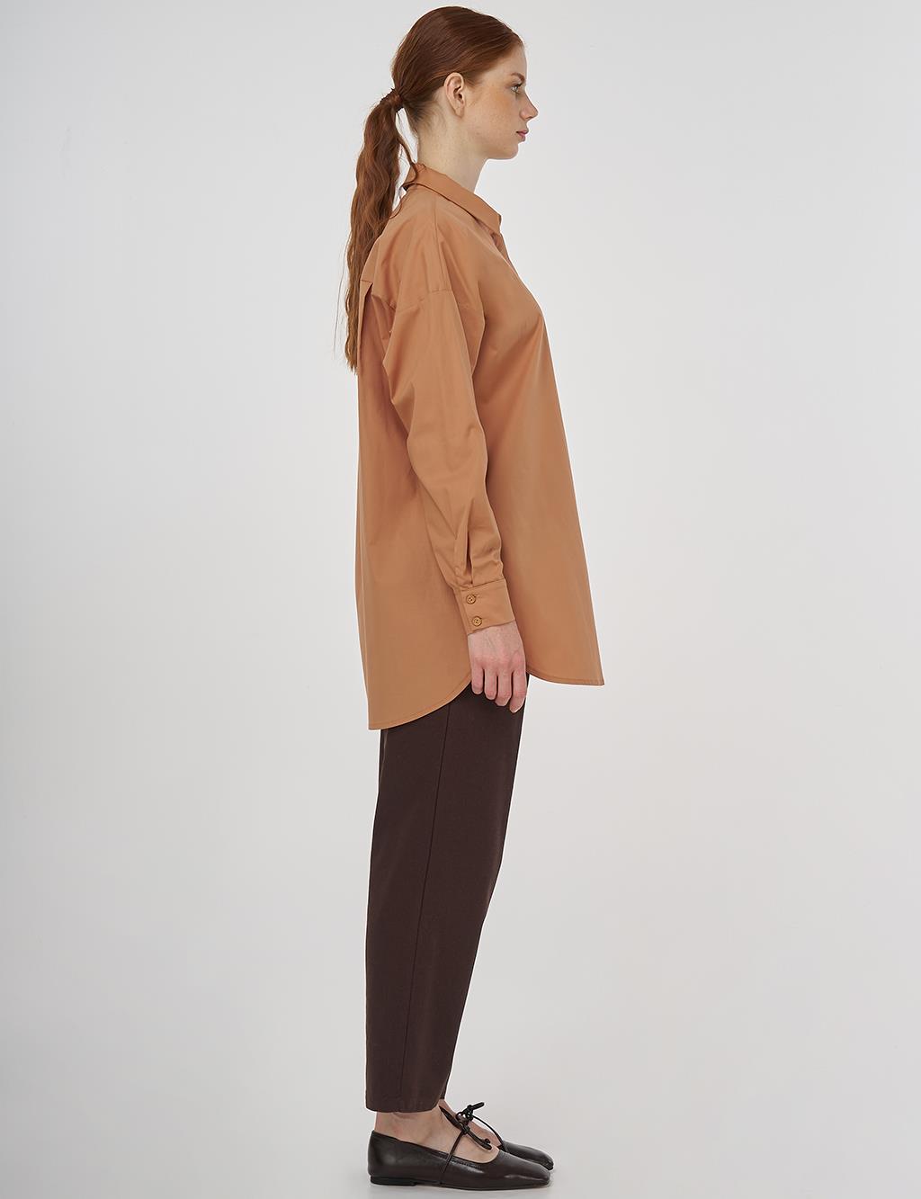 Relaxed Fit Cotton Tunic Camel