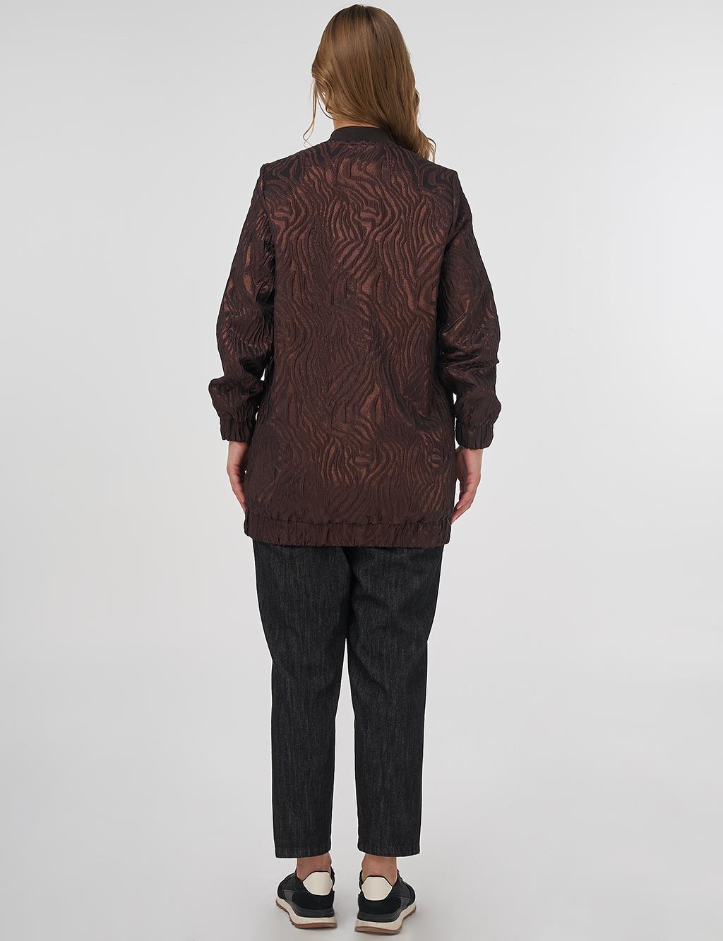 Jacquard Basic Jacket - Brown
