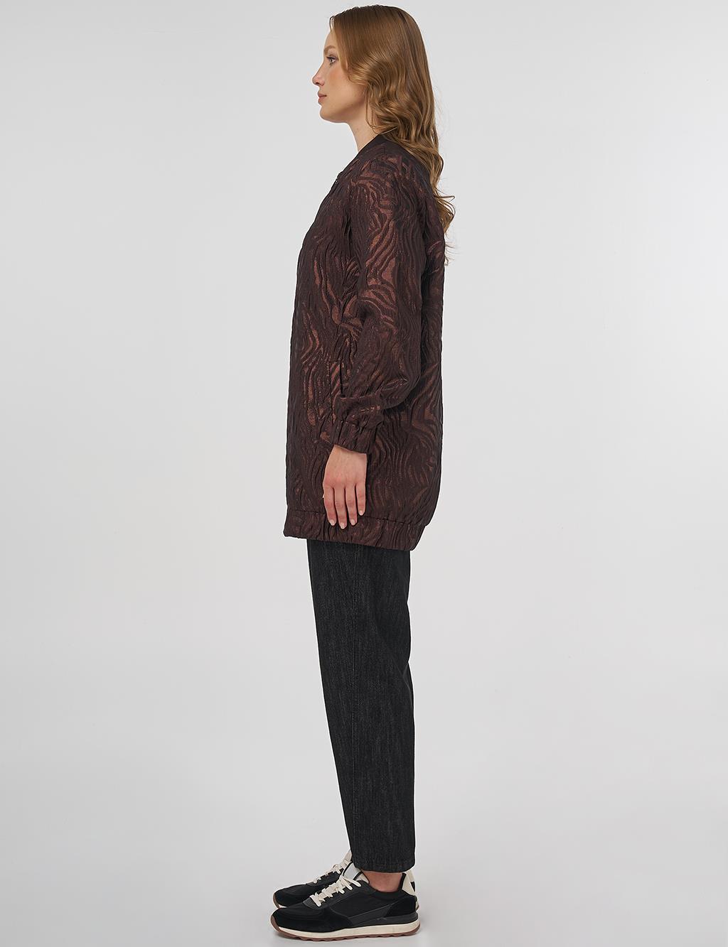 Jacquard Basic Jacket - Brown