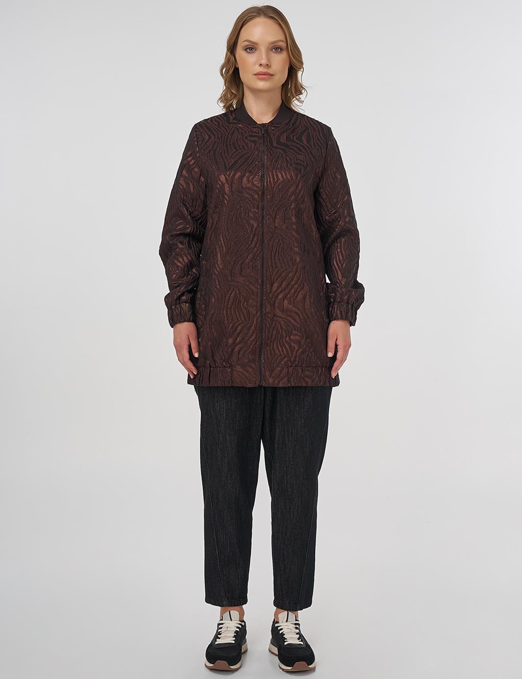 Jacquard Basic Jacket - Brown