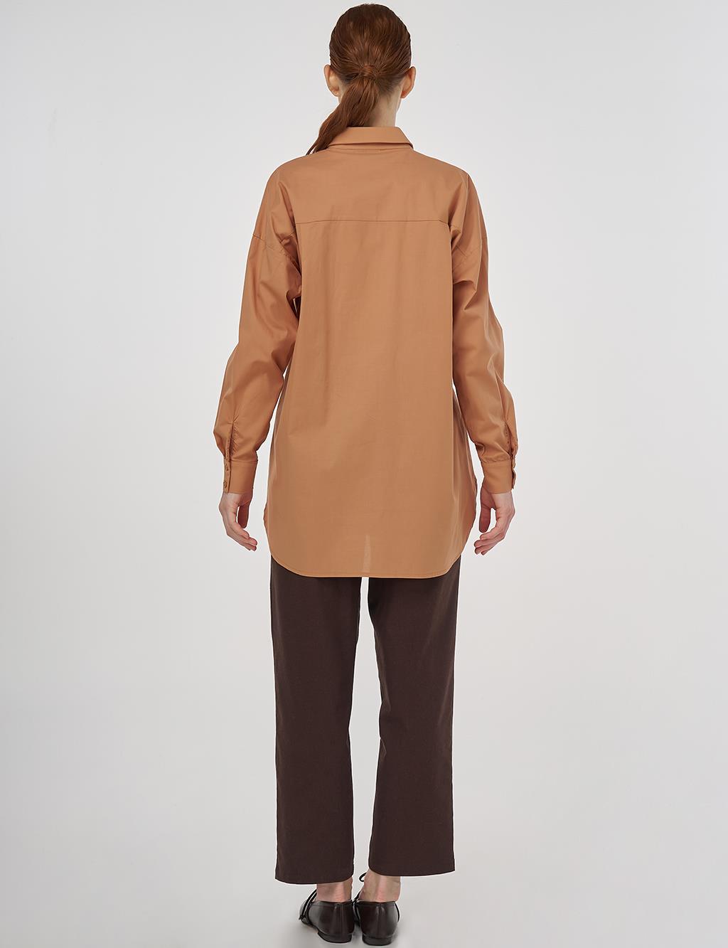 Relaxed Fit Cotton Tunic Camel
