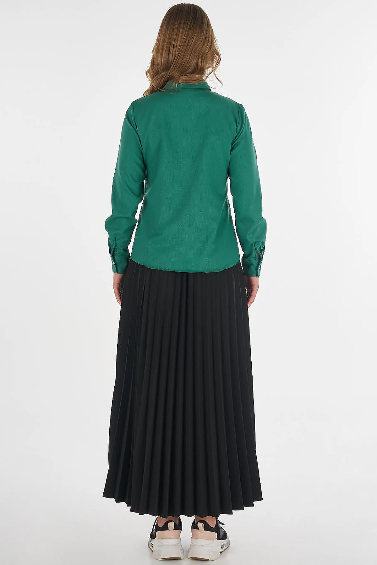 Shirt Collar Blouse - Green