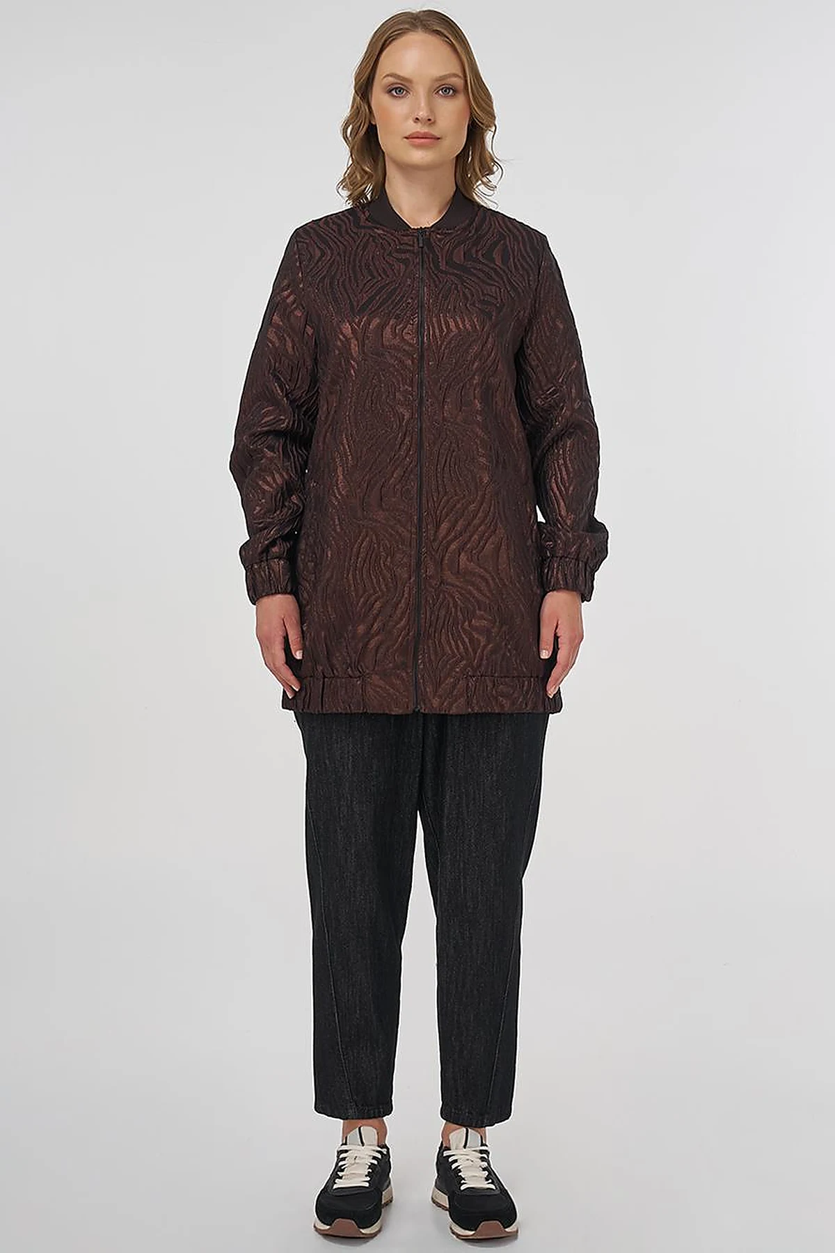 Jacquard Basic Jacket - Brown