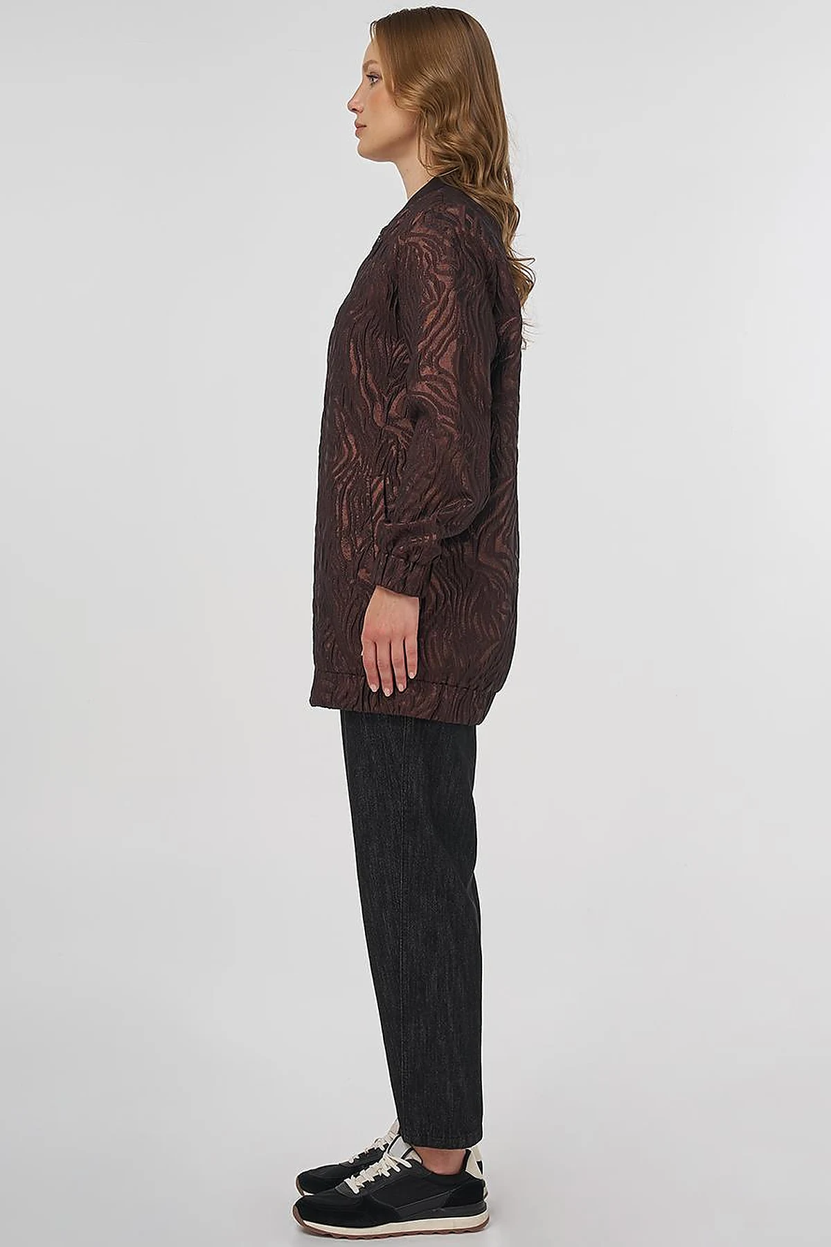 Jacquard Basic Jacket - Brown