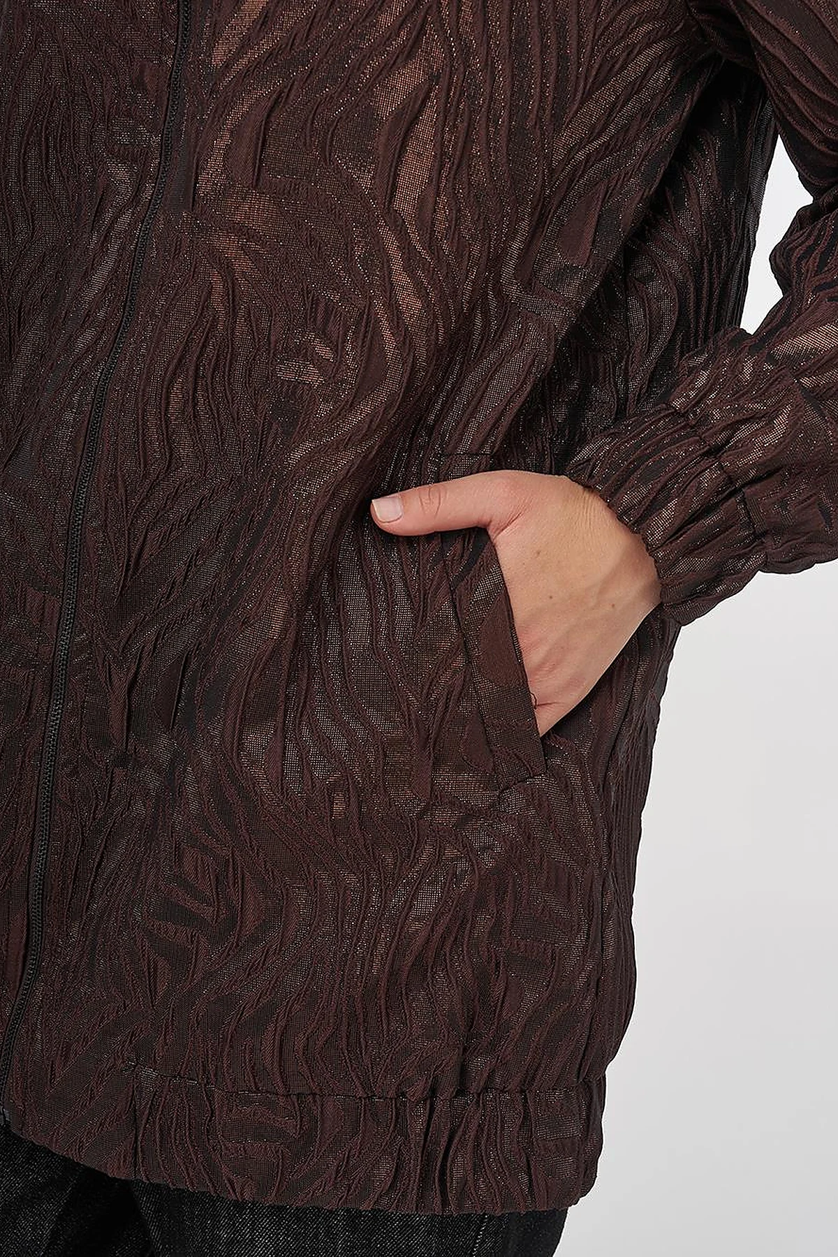 Jacquard Basic Jacket - Brown